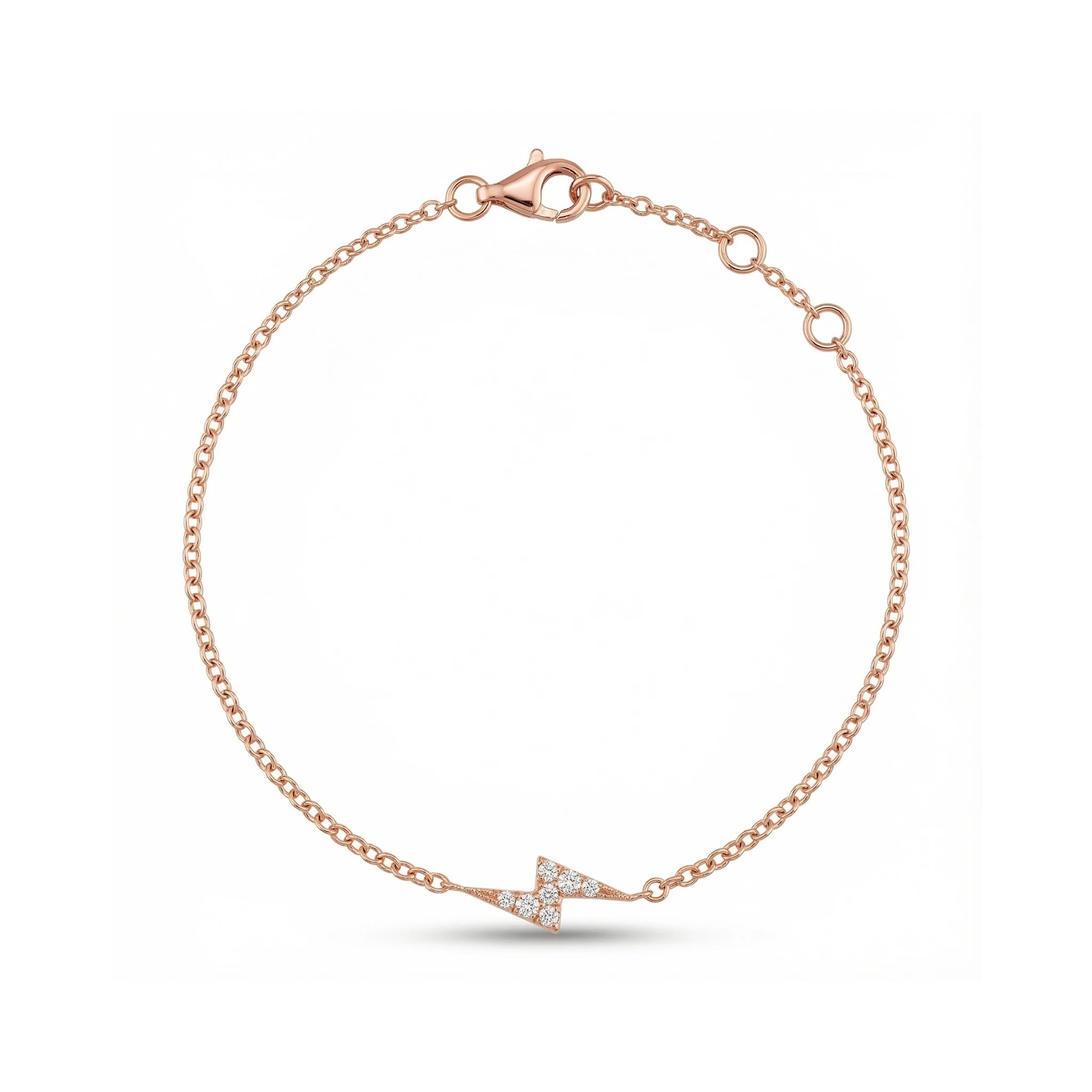 14K Yellow Gold Lightning Diamond Bracelet