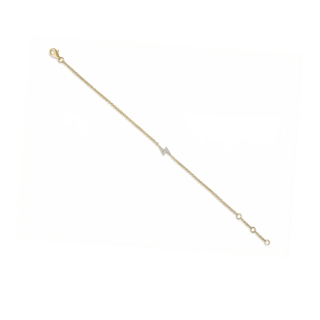 14K Yellow Gold Lightning Diamond Bracelet