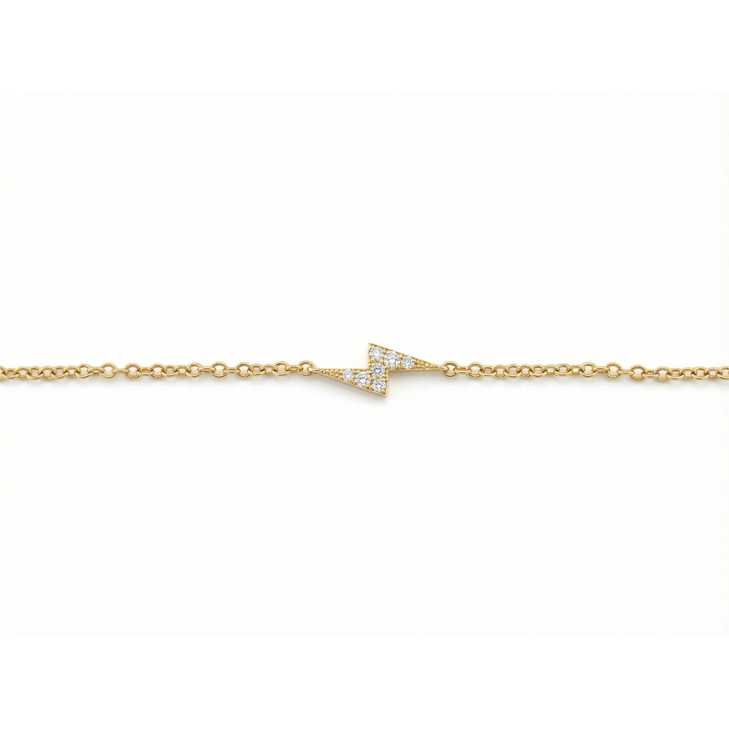 14K Yellow Gold Lightning Diamond Bracelet