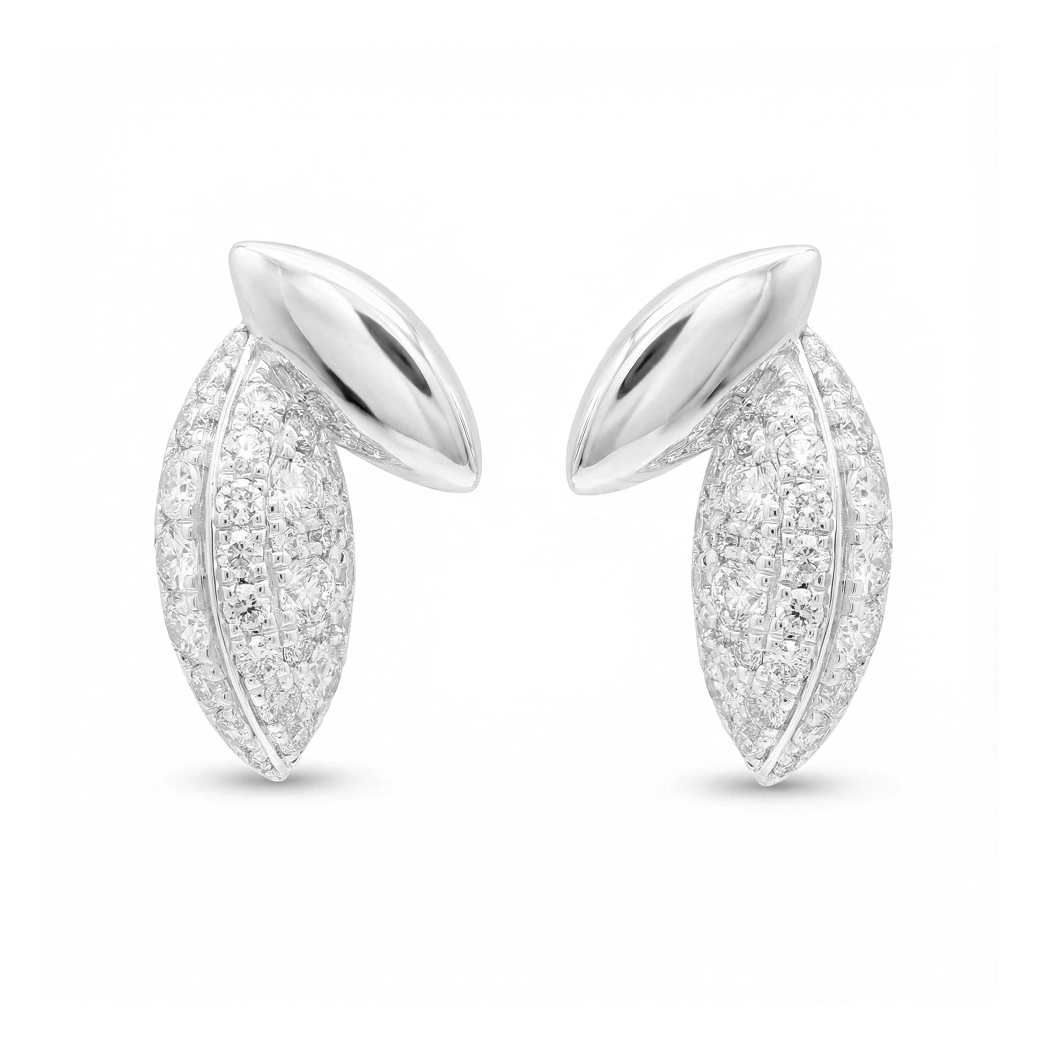 14K Yellow Gold Olive Diamond Earrings