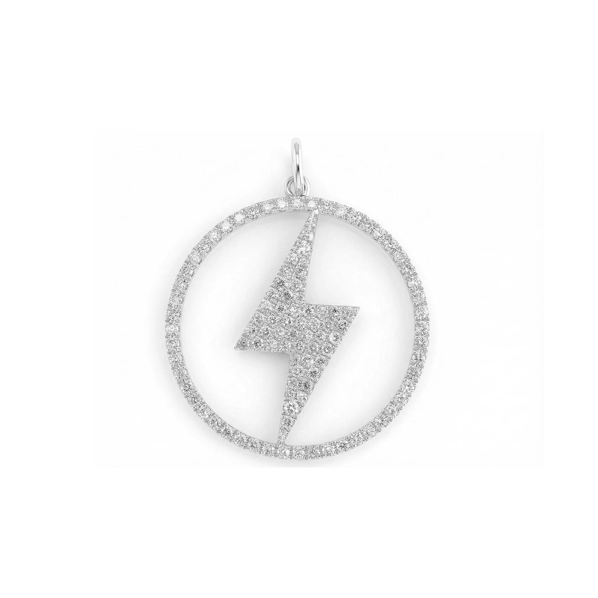 14K Yellow Gold Diamond Lightning Pendant
