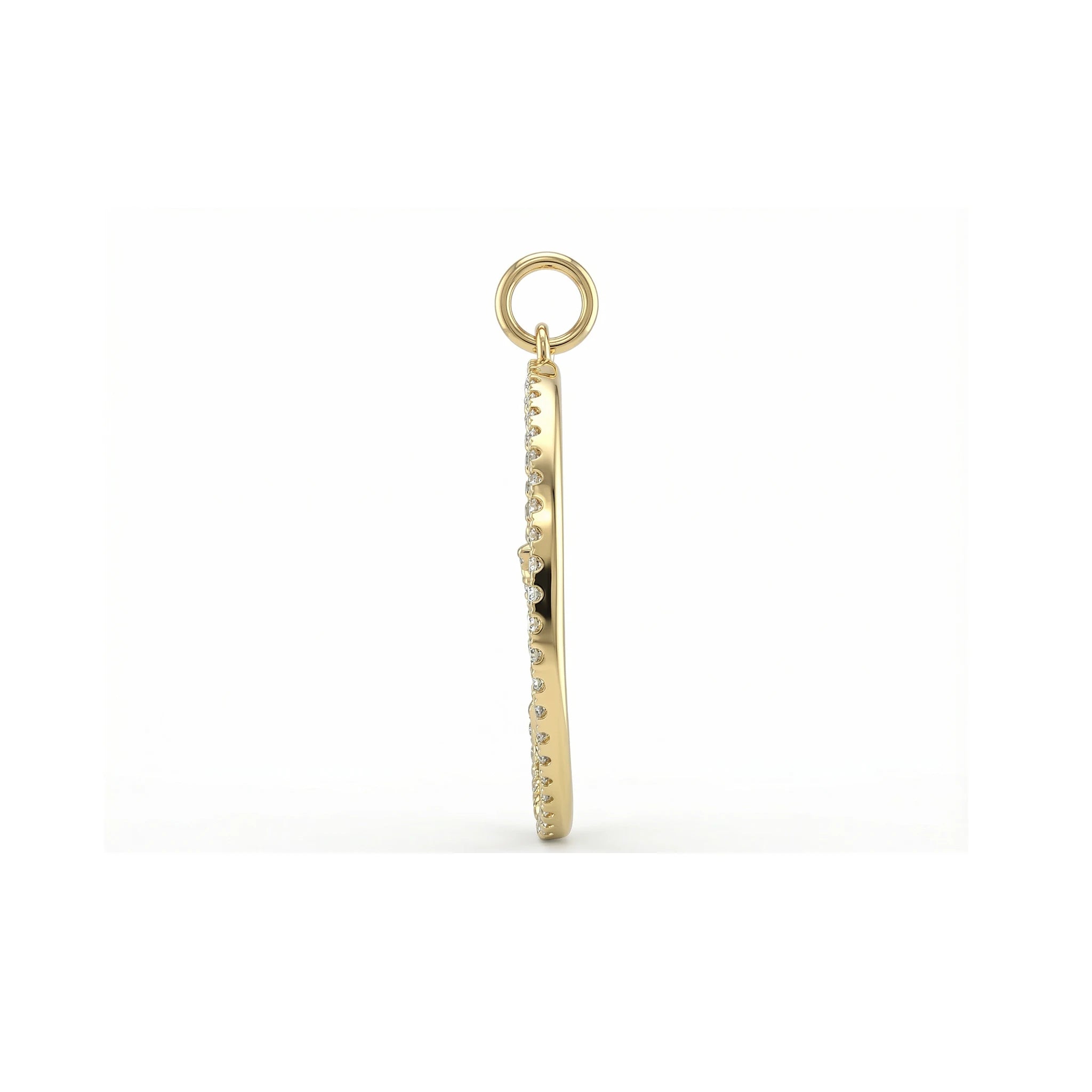 14K Yellow Gold Diamond Lightning Pendant