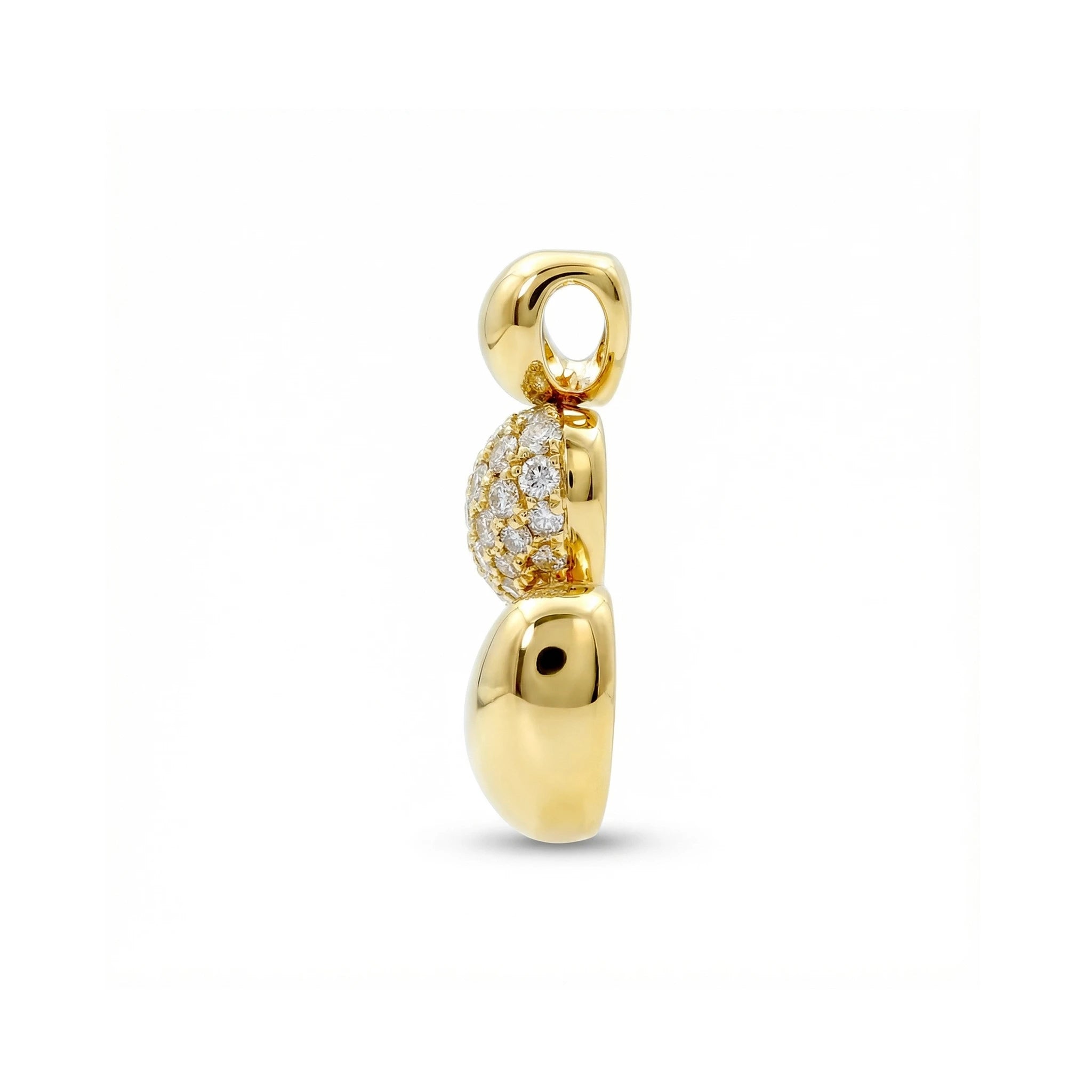 14K Yellow Gold 3 Bead Diamond Pendant