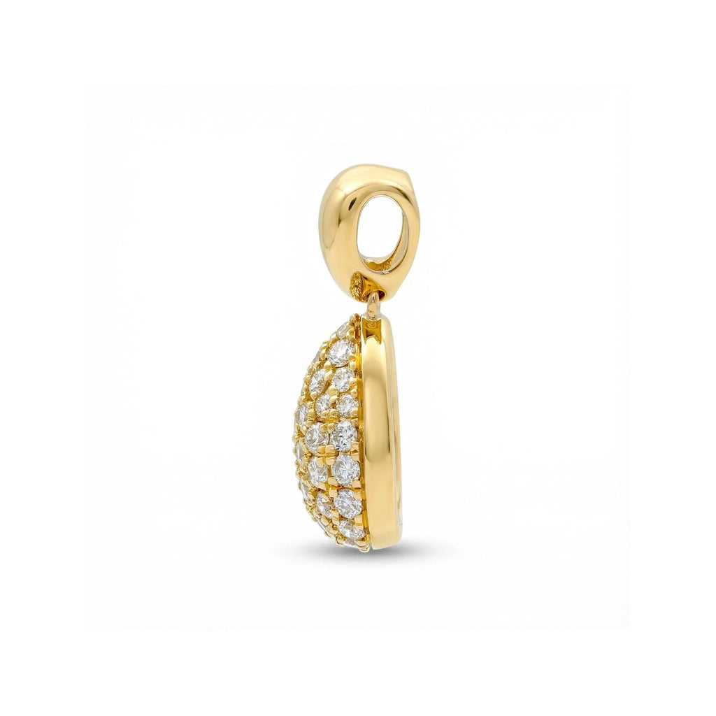 14K Yellow Gold Teardrop Diamond Pendant