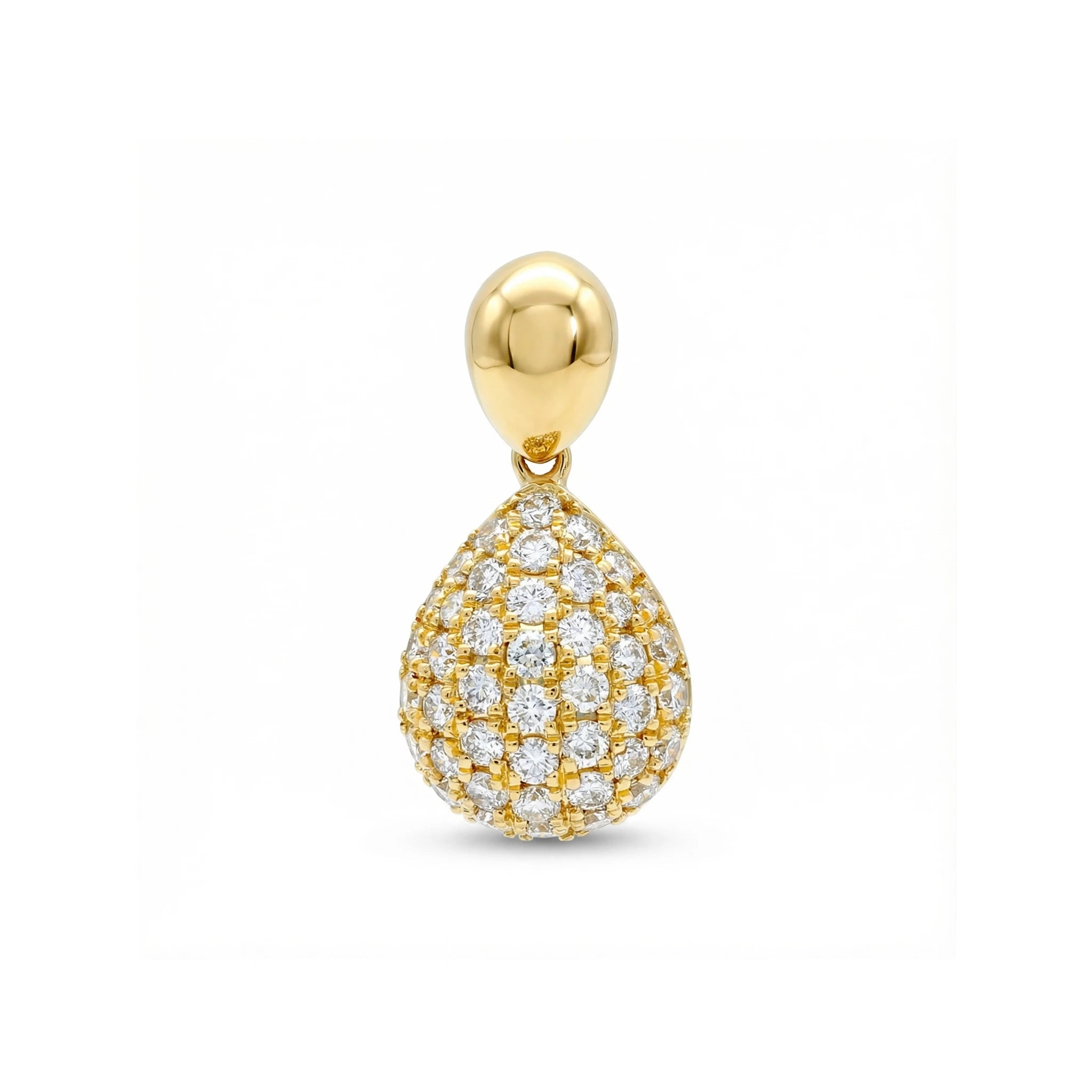 14K Yellow Gold Teardrop Diamond Pendant