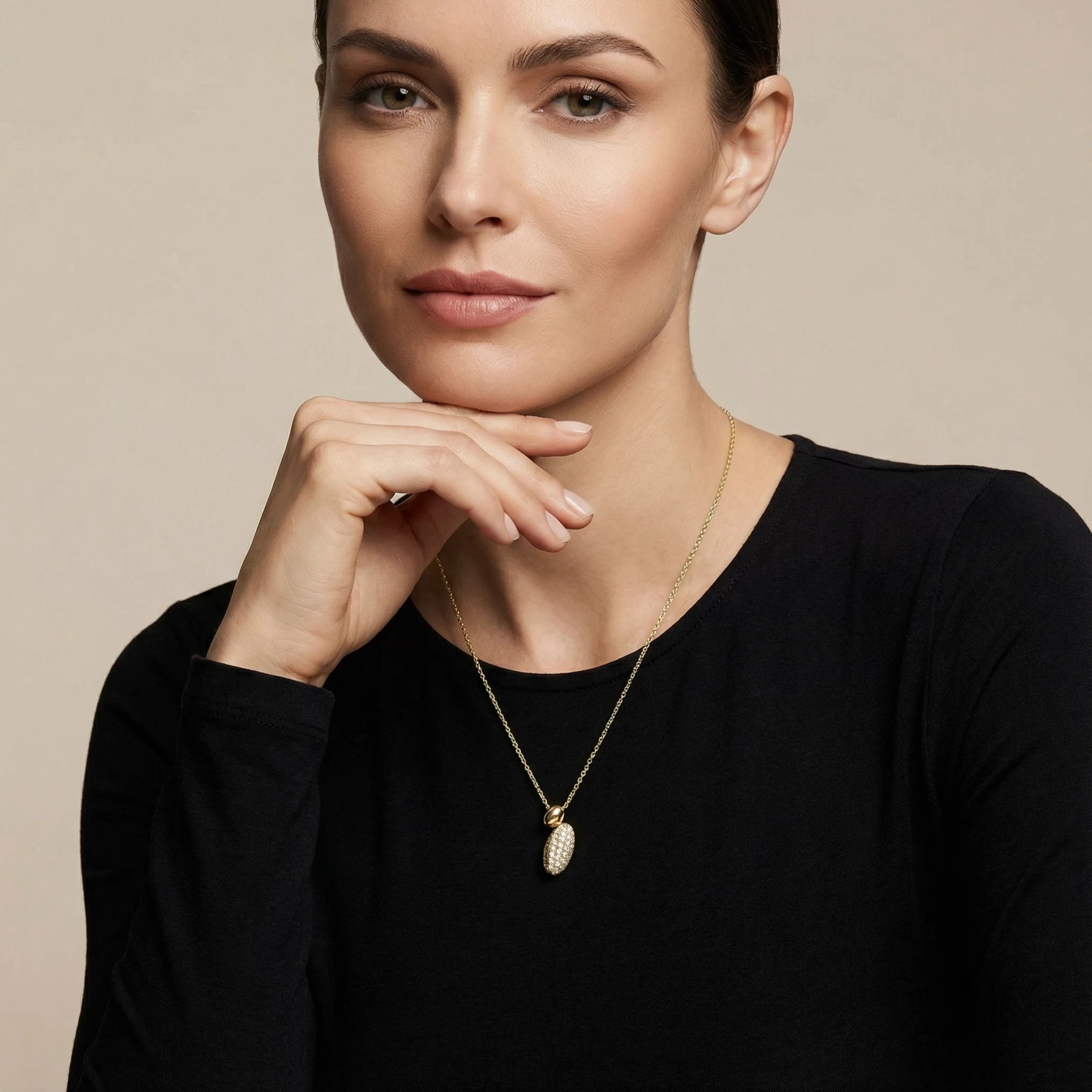 14K Yellow Gold Olives Diamond Pendant