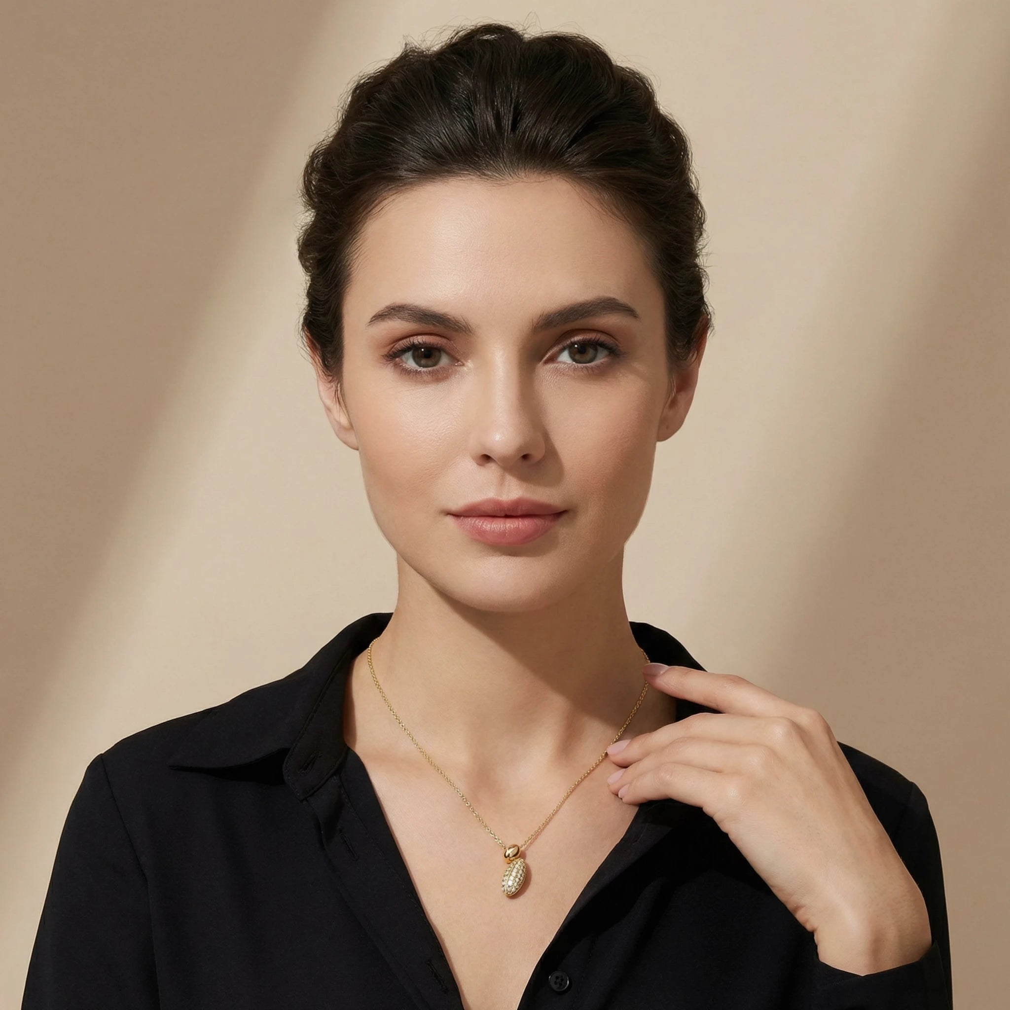 14K Yellow Gold Olives Diamond Pendant