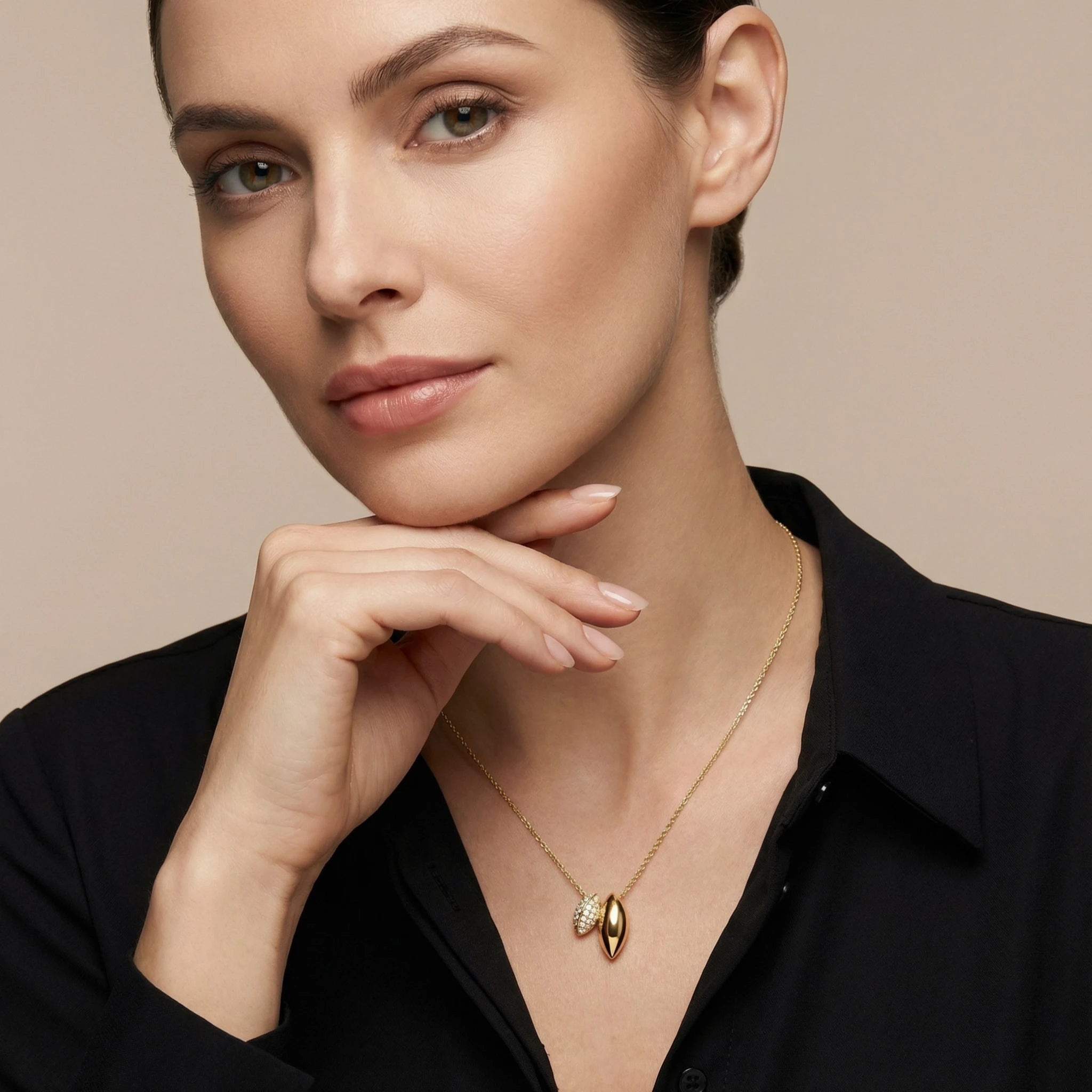 14K Yellow Gold Olives Diamond Pendant