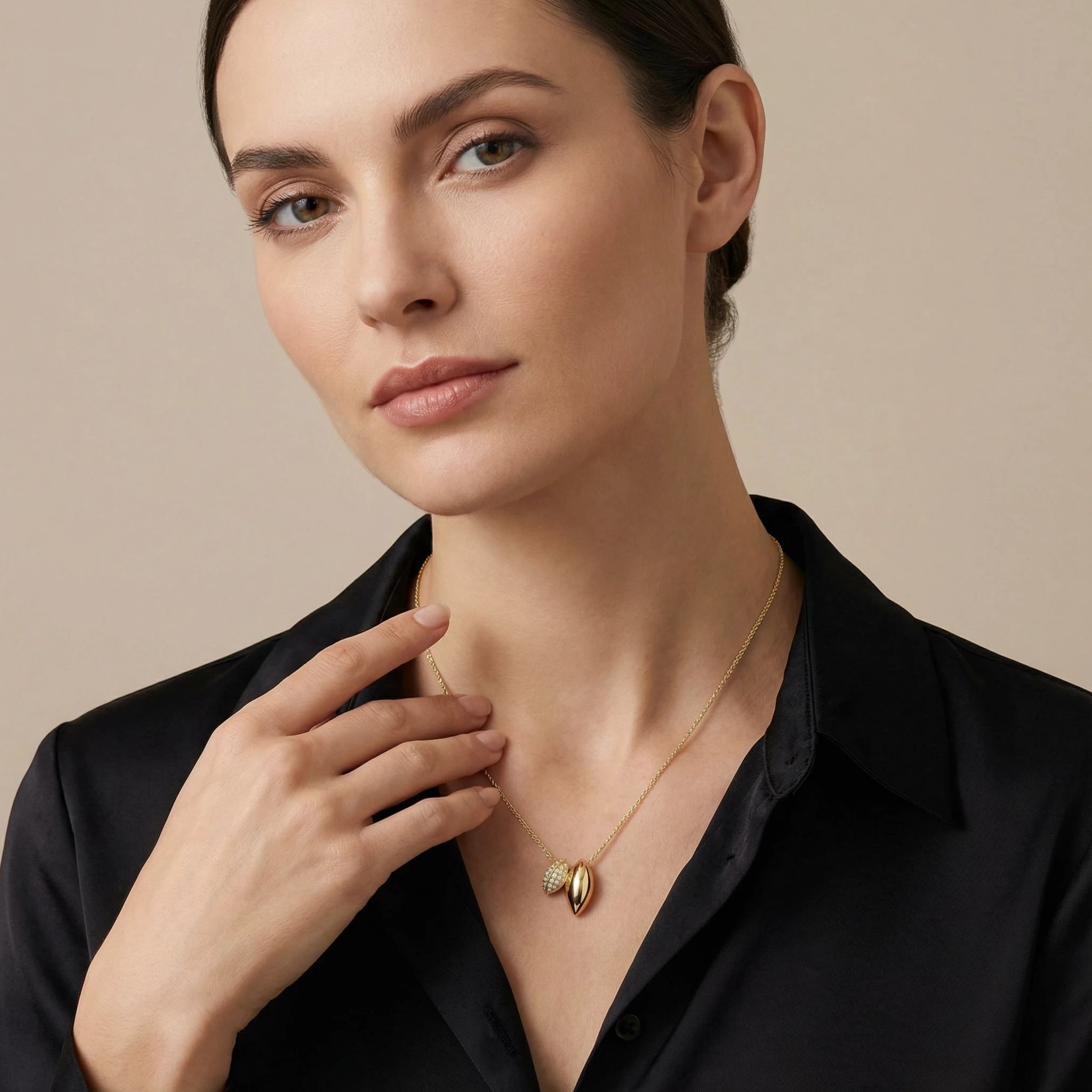 14K Yellow Gold Olives Diamond Pendant