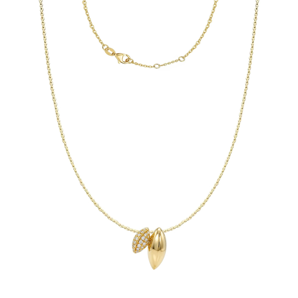 14K Yellow Gold Olives Diamond Pendant