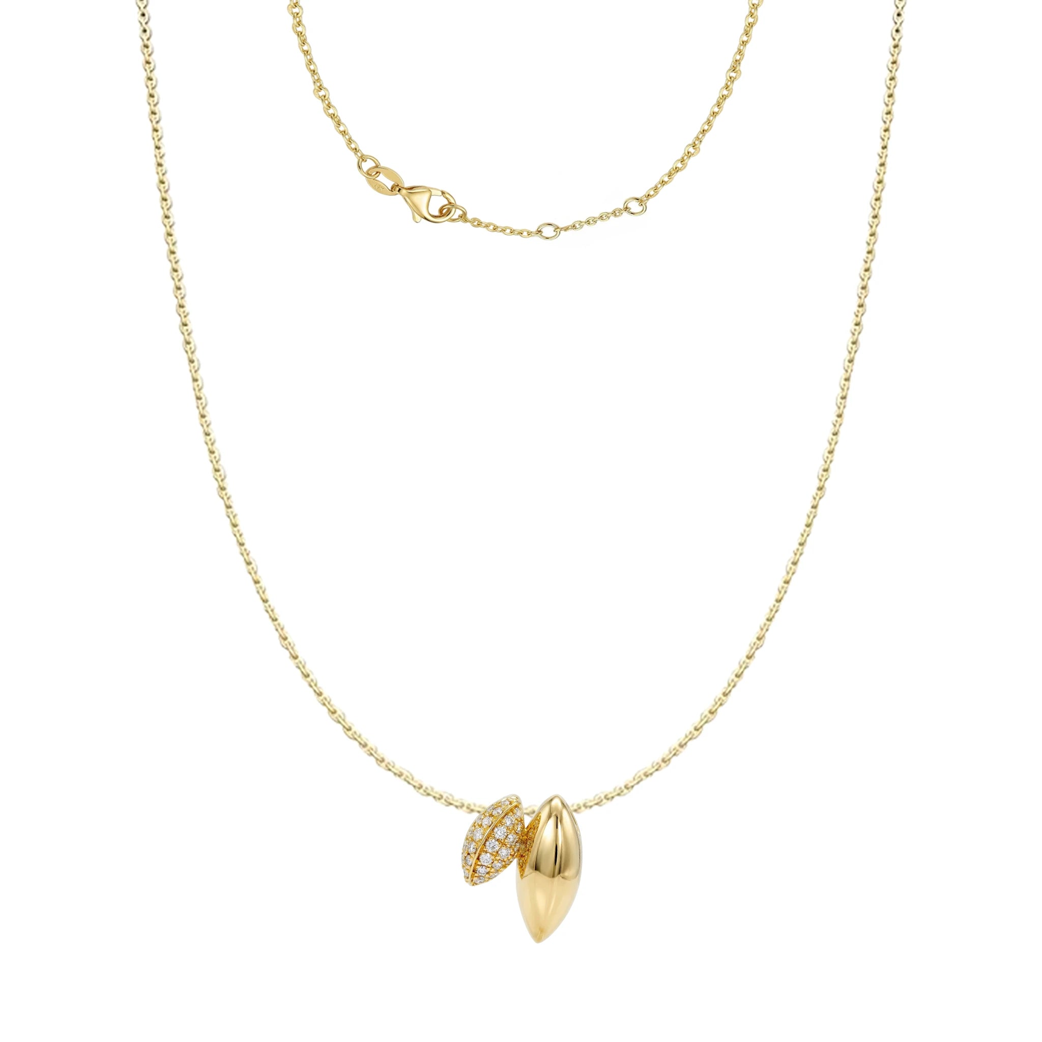 14K Yellow Gold Olives Diamond Pendant