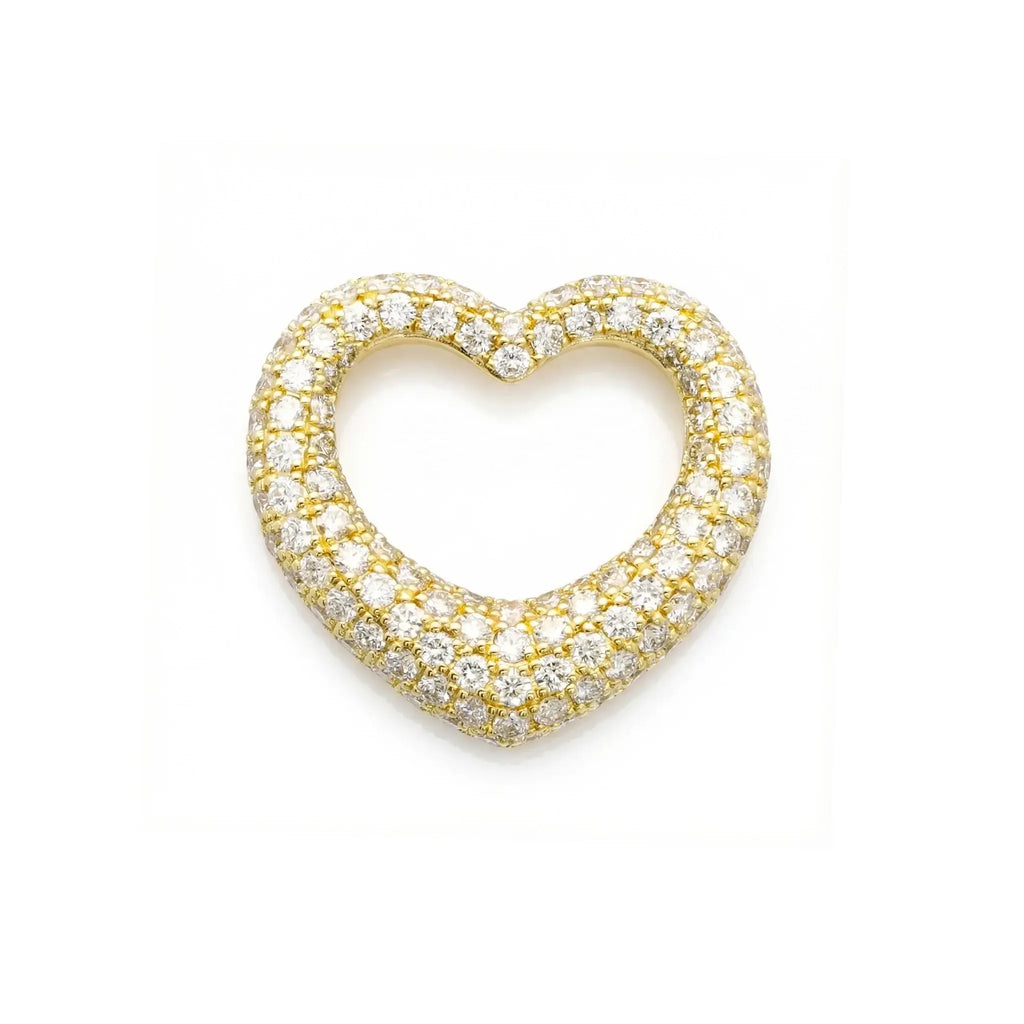 14K Yellow Gold Diamond Bubble Heart Pendant