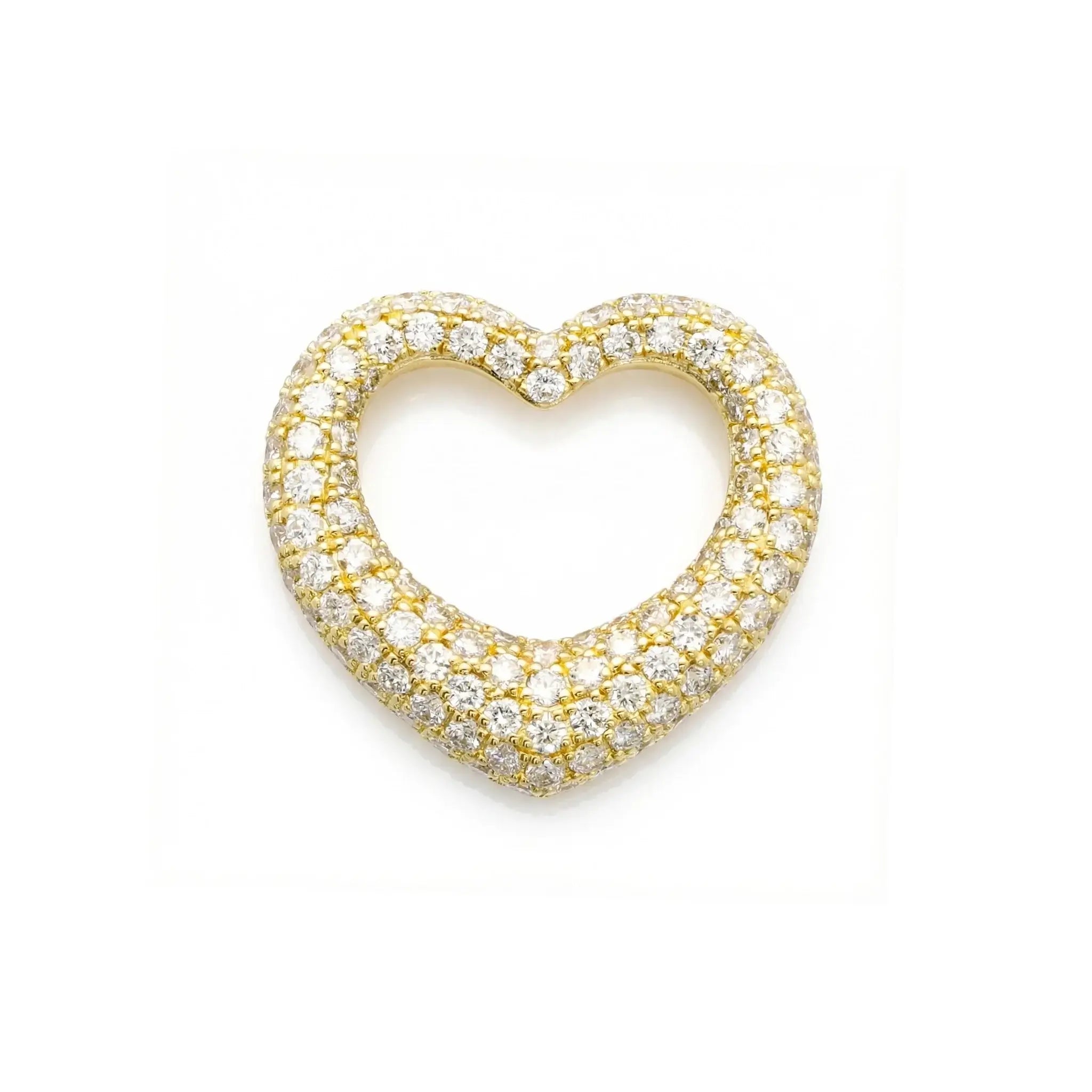 14K Yellow Gold Diamond Bubble Heart Pendant