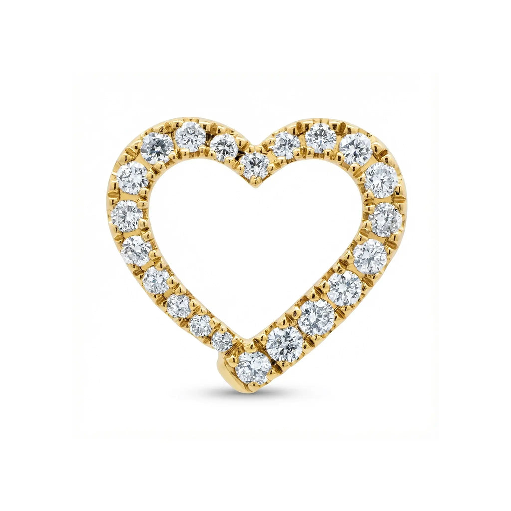 14K Yellow Gold Diamond Heart Pendant