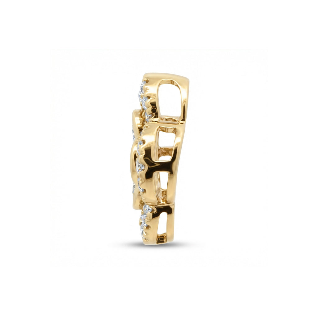 BeBling 14K Yellow Gold Diamond 4 Leaf Clover Pendant - side view