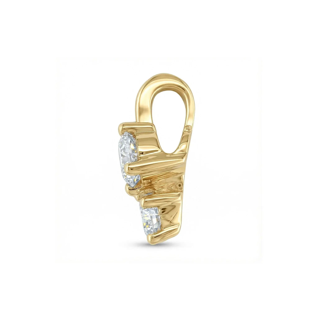 14K Yellow Gold 3 Stone Diamond Pendant