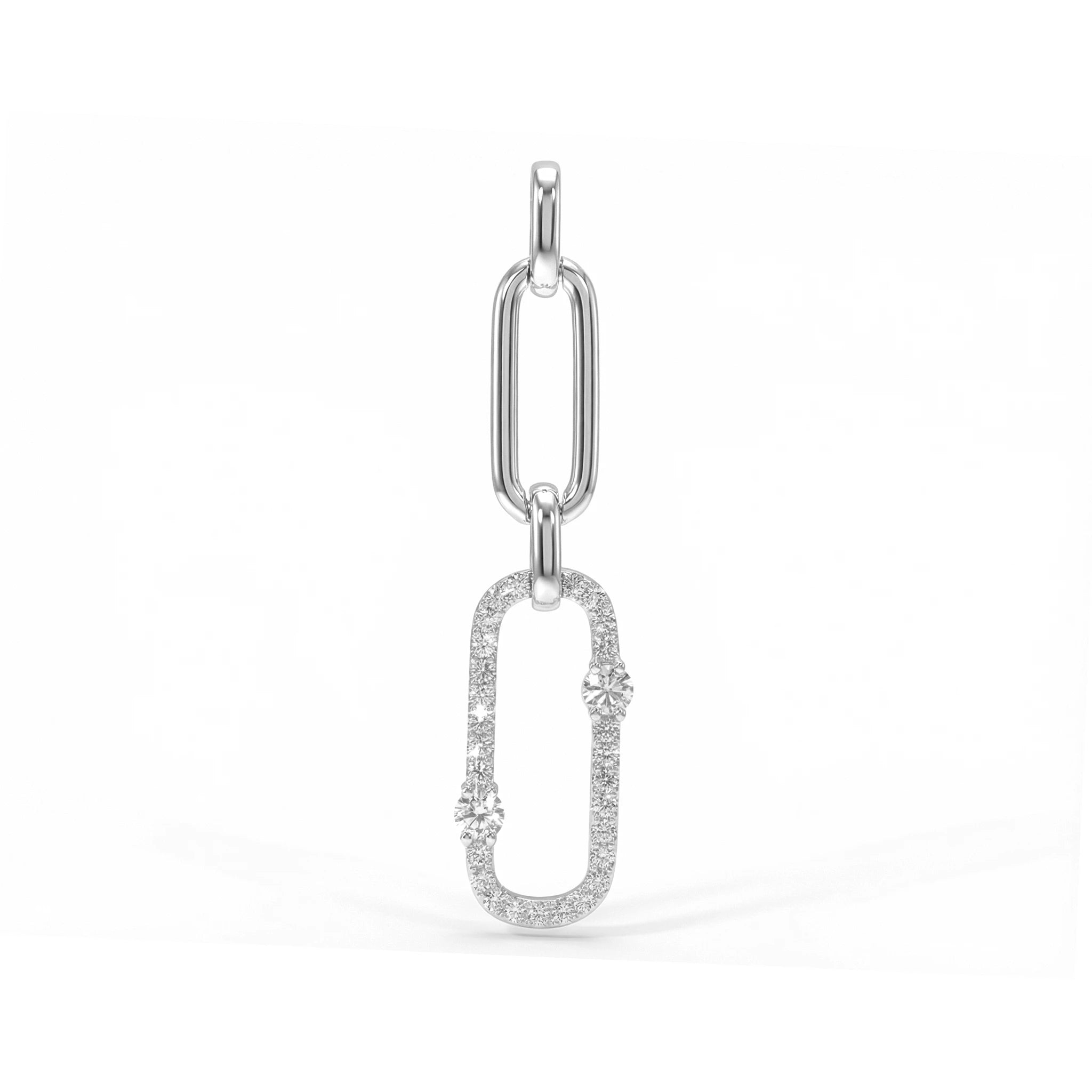 14K Yellow Gold Paperclip Link Diamond Pendant