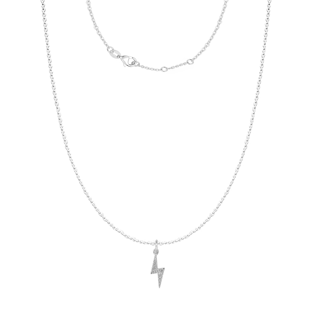 14K White Gold Lightning Diamond Pendant