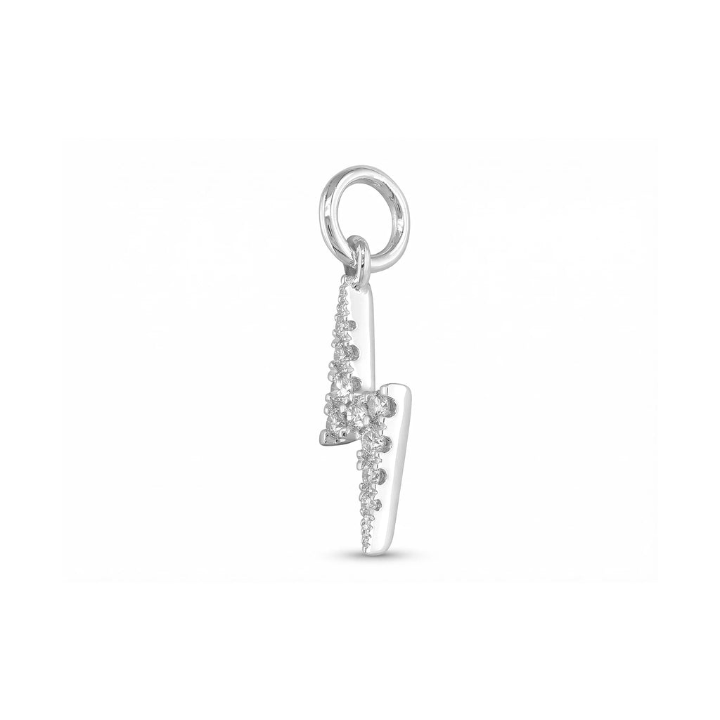 14K White Gold Lightning Diamond Pendant