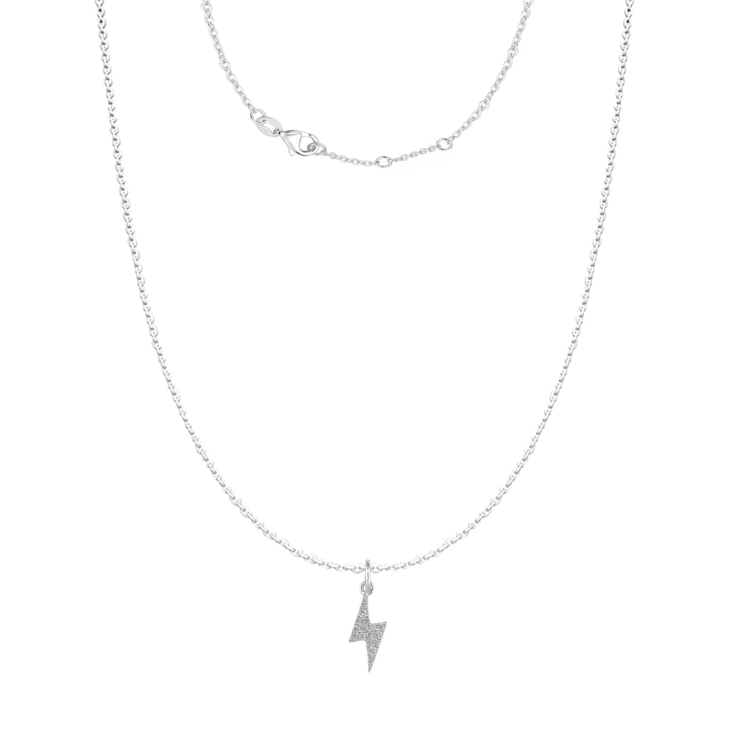14K White Gold Lightning Diamond Pendant