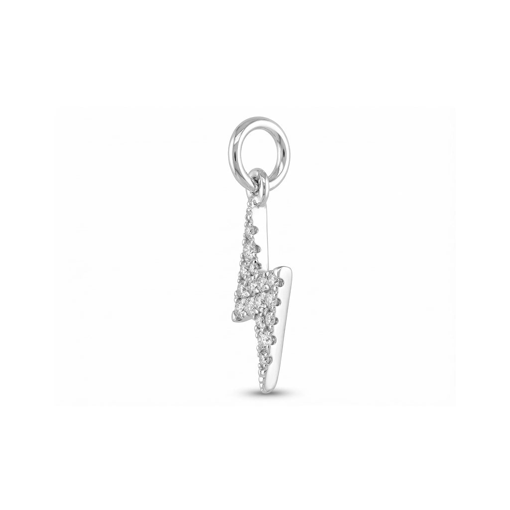 14K White Gold Lightning Diamond Pendant