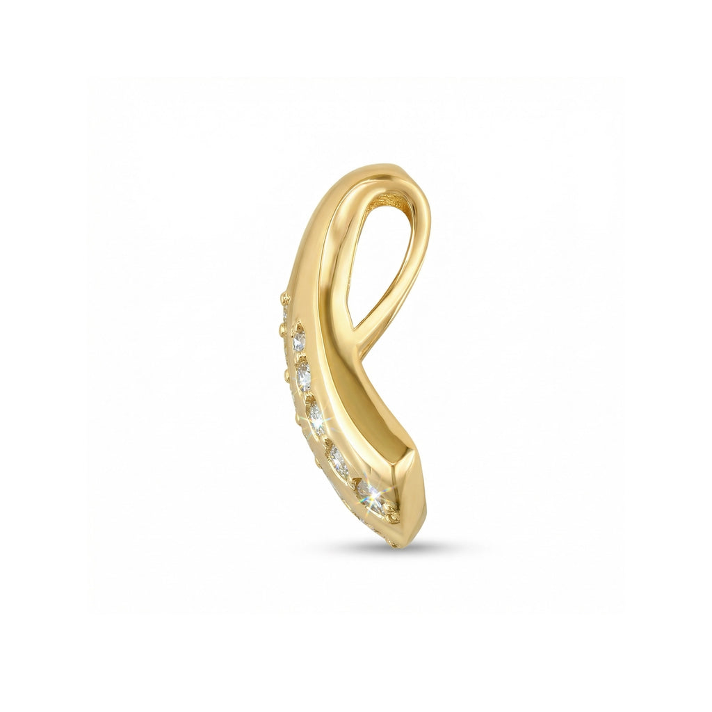 BeBling 14K Yellow Gold 3 Row Diamond Dress Pendant side view