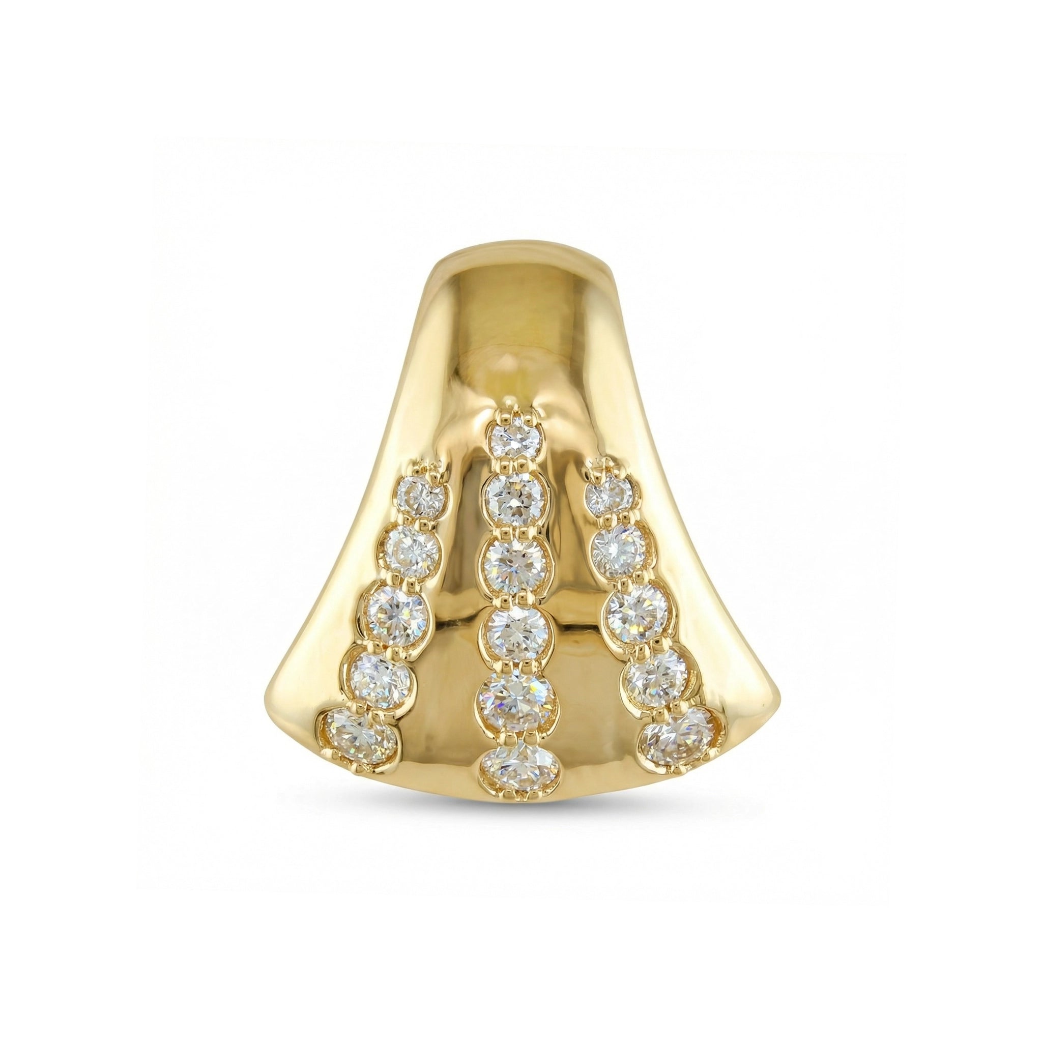 BeBling 14K Yellow Gold 3 Row Diamond Dress Pendant front view