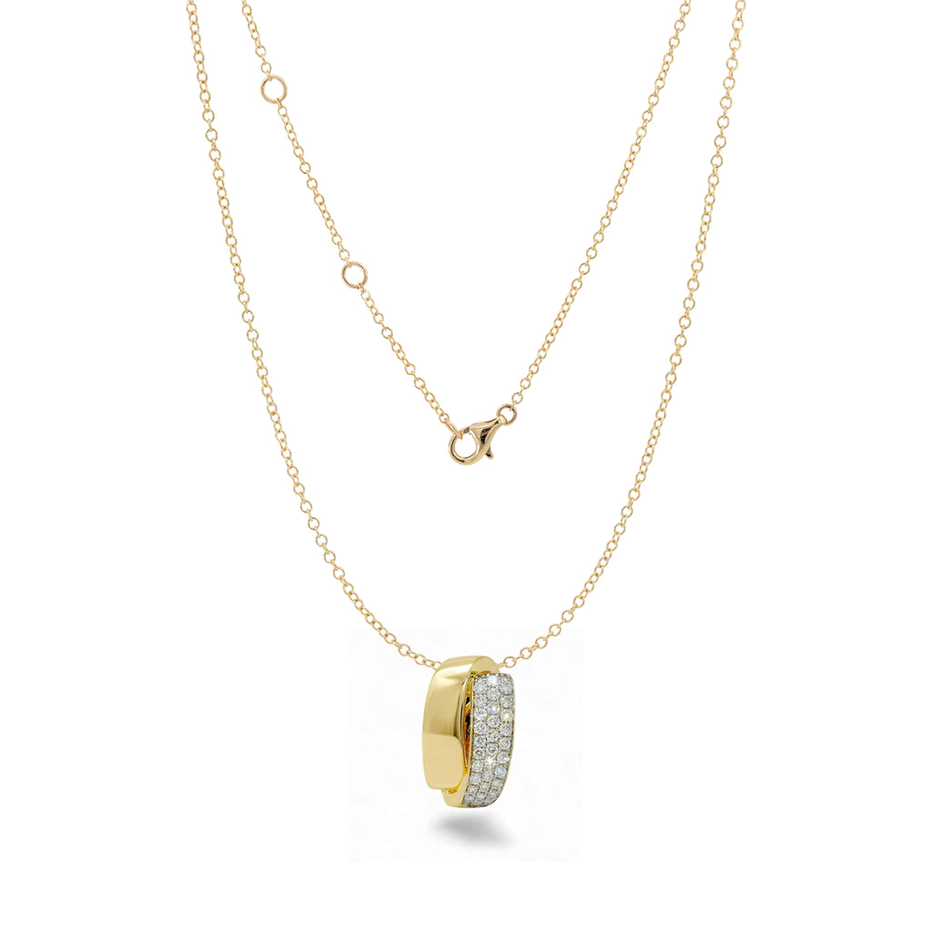 BeBling 14K Two-Tone Gold 3 Row Diamond Bypass Pendant Necklace front view