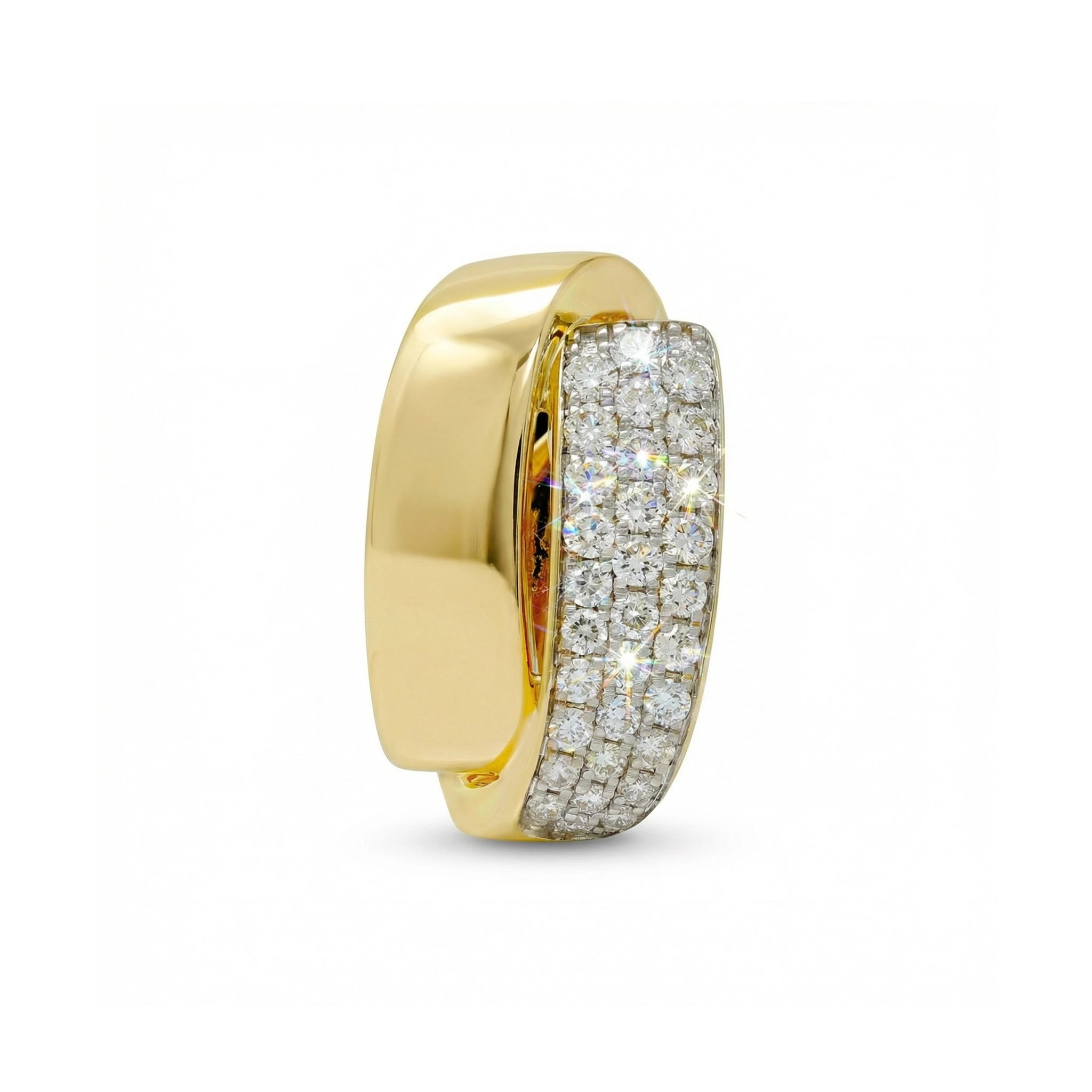 BeBling 14K Two-Tone Gold 3 Row Diamond Bypass Pendant front view