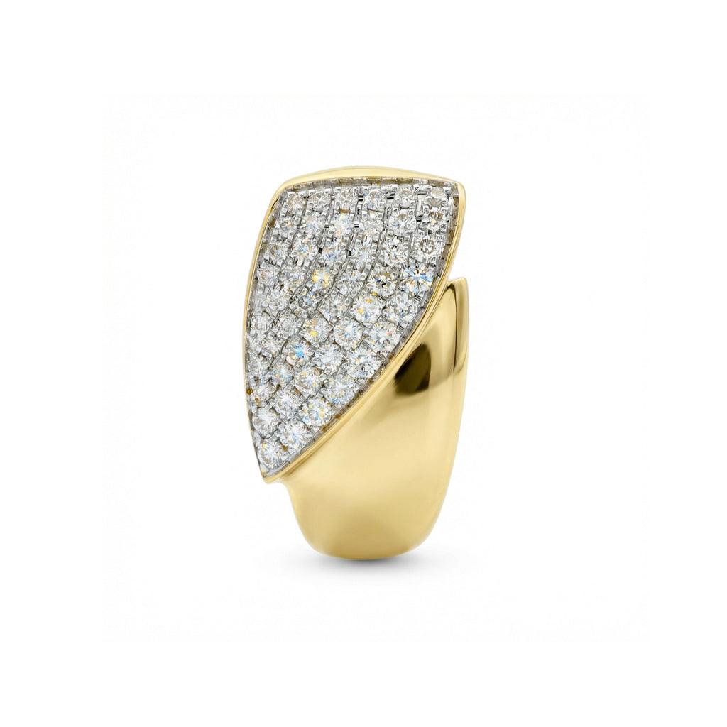 BeBling 14K Two-Tone Gold Diamond Pave Bypass Pendant front view