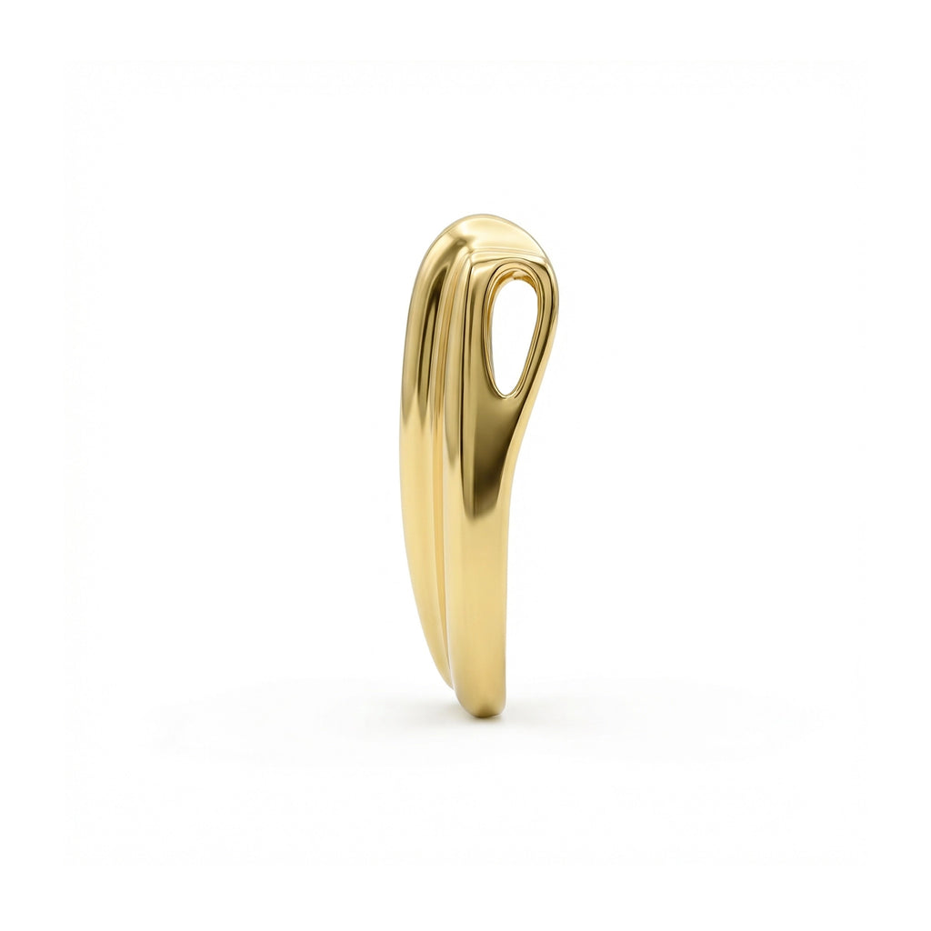 BeBling 14K Two-Tone Gold Diamond Diagonal Pendant side detail