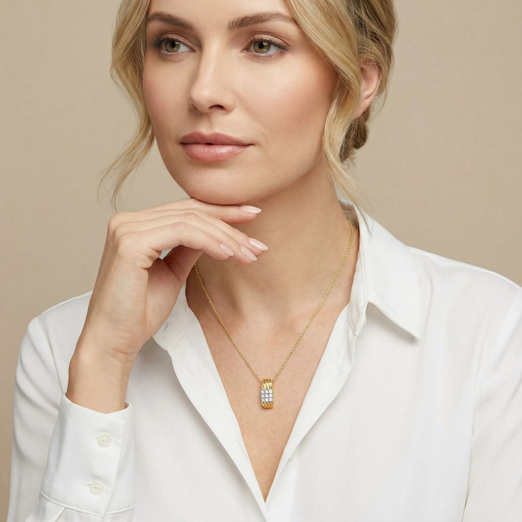 14K Yellow and White Gold Diamond Pendant