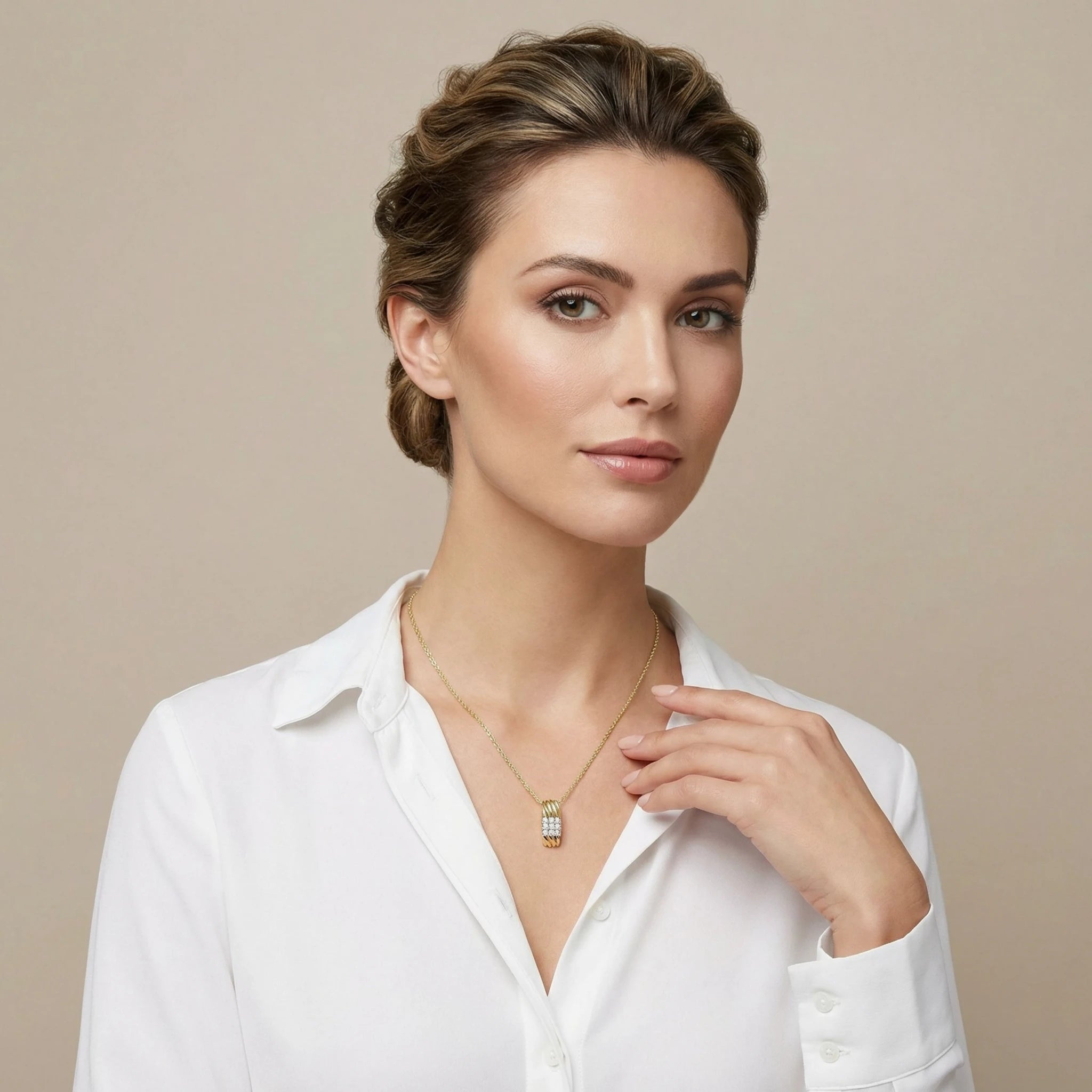 14K Yellow and White Gold Diamond Pendant