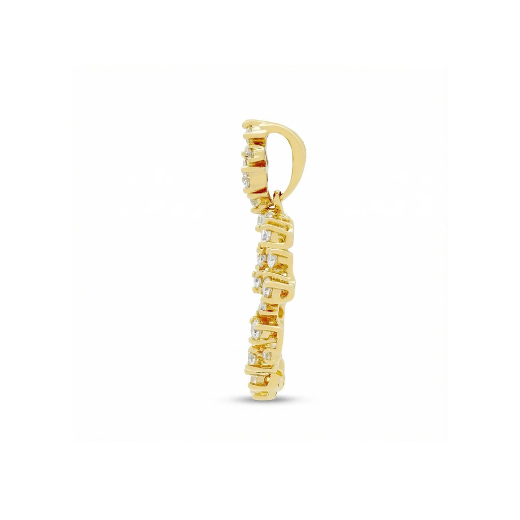 14K Yellow Gold Diamond Chandelier Pendant