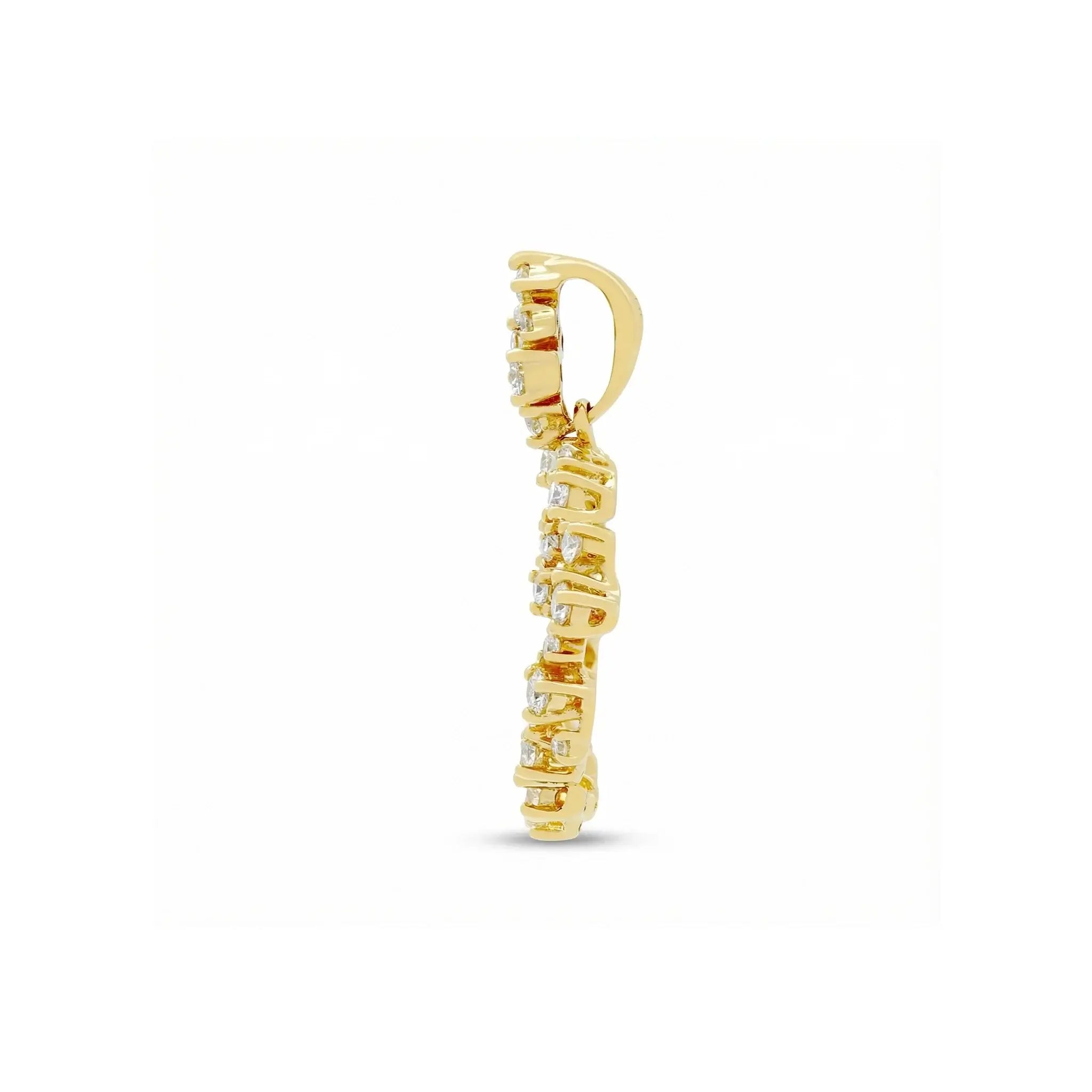 14K Yellow Gold Diamond Chandelier Pendant