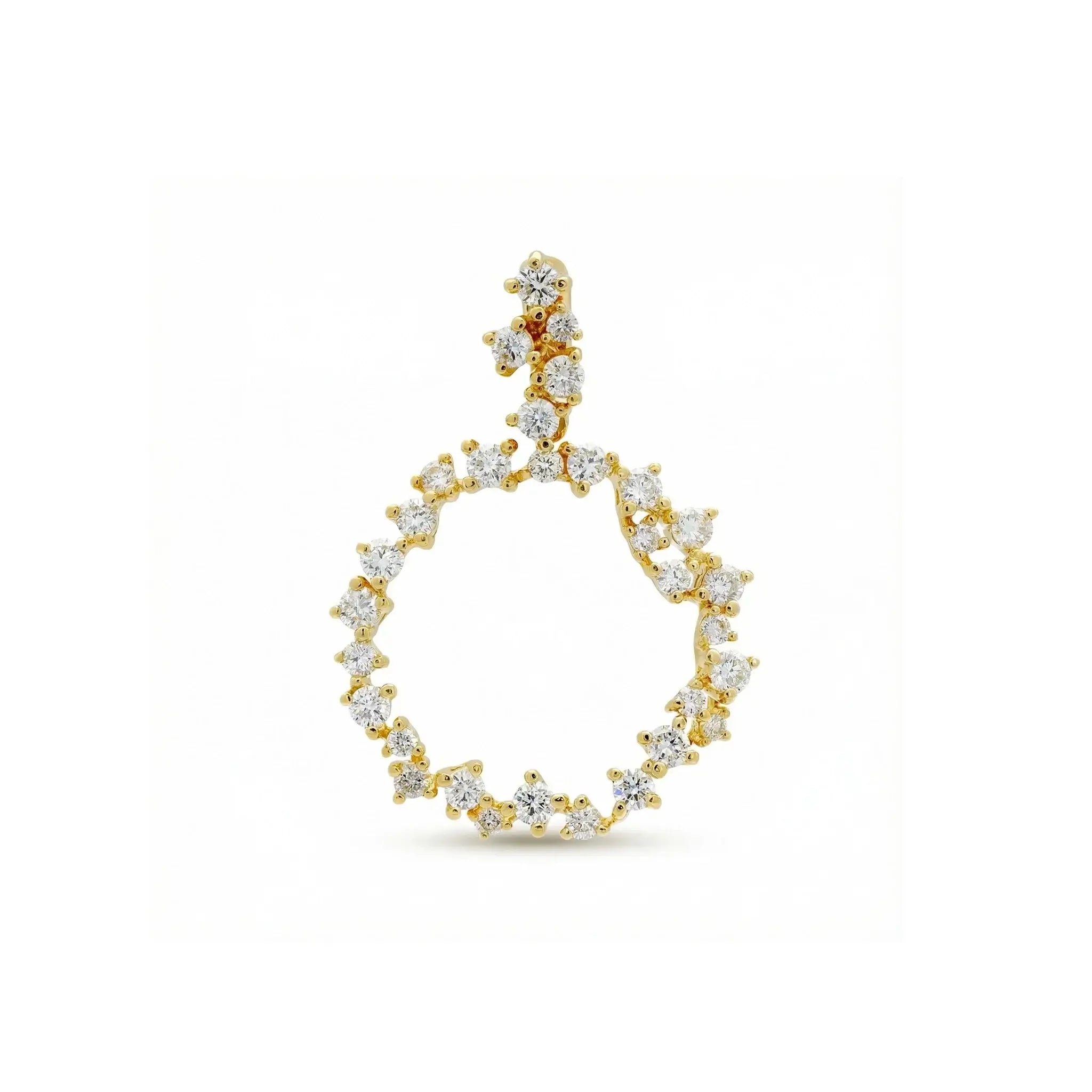 14K Yellow Gold Diamond Chandelier Pendant