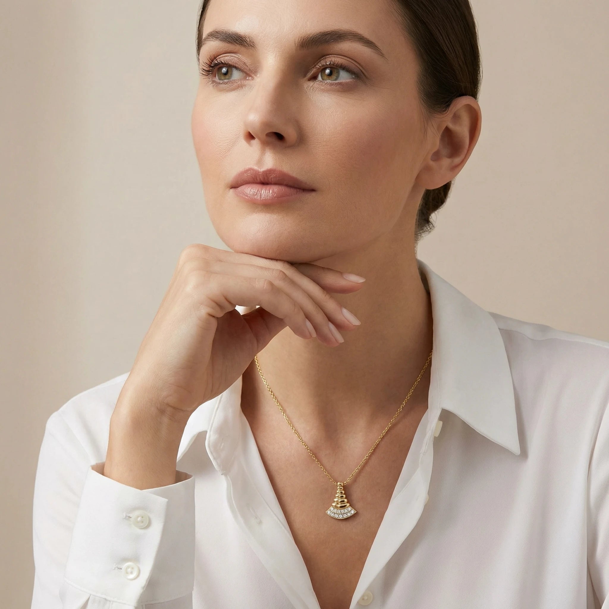 14K Yellow and White Gold Diamond Pendant