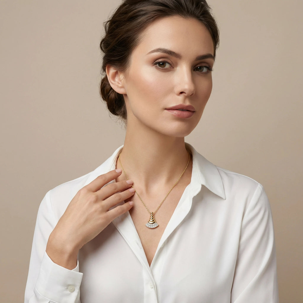 14K Yellow and White Gold Diamond Pendant