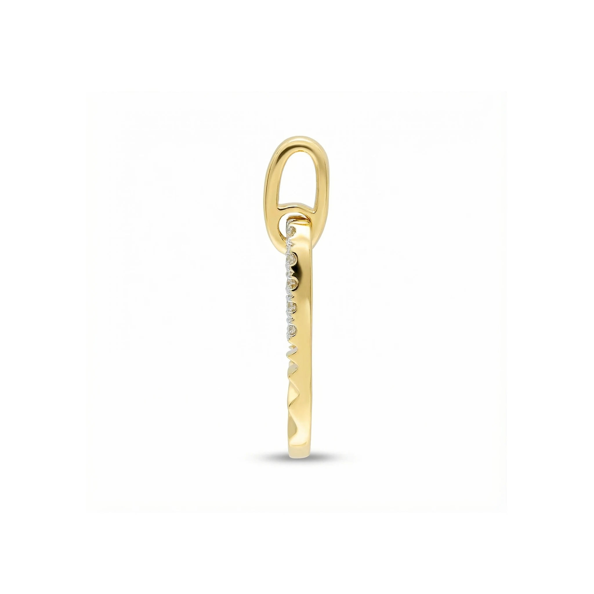 14K Yellow and White Gold Paperclip Diamond Pendant