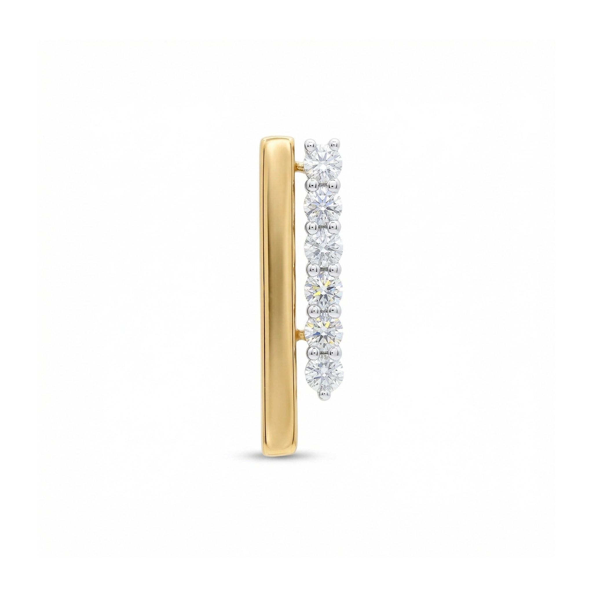 BeBling 14K Two-Tone Gold Diamond Linear Brilliance Bar Pendant - front view