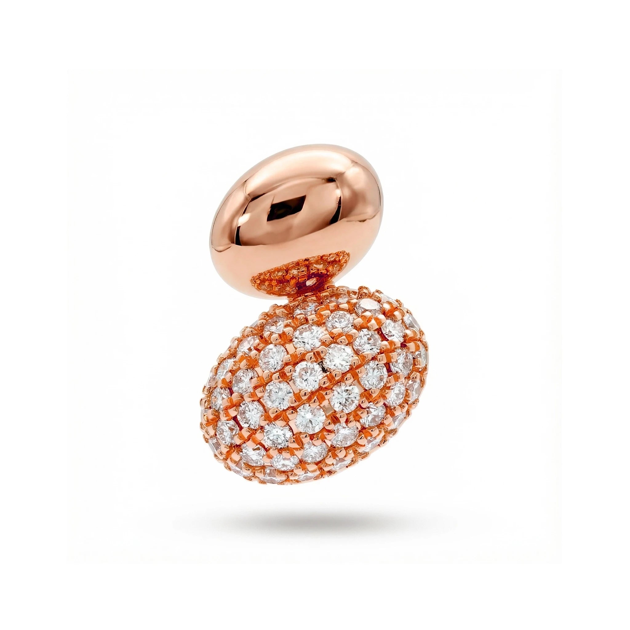 14K Yellow Gold Double Bead Diamond Pendant