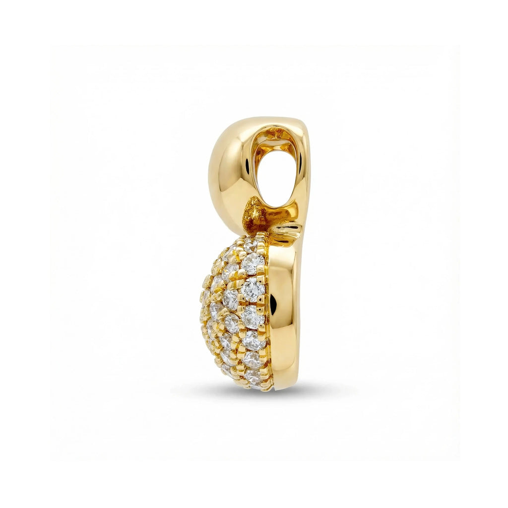 14K Yellow Gold Double Bead Diamond Pendant