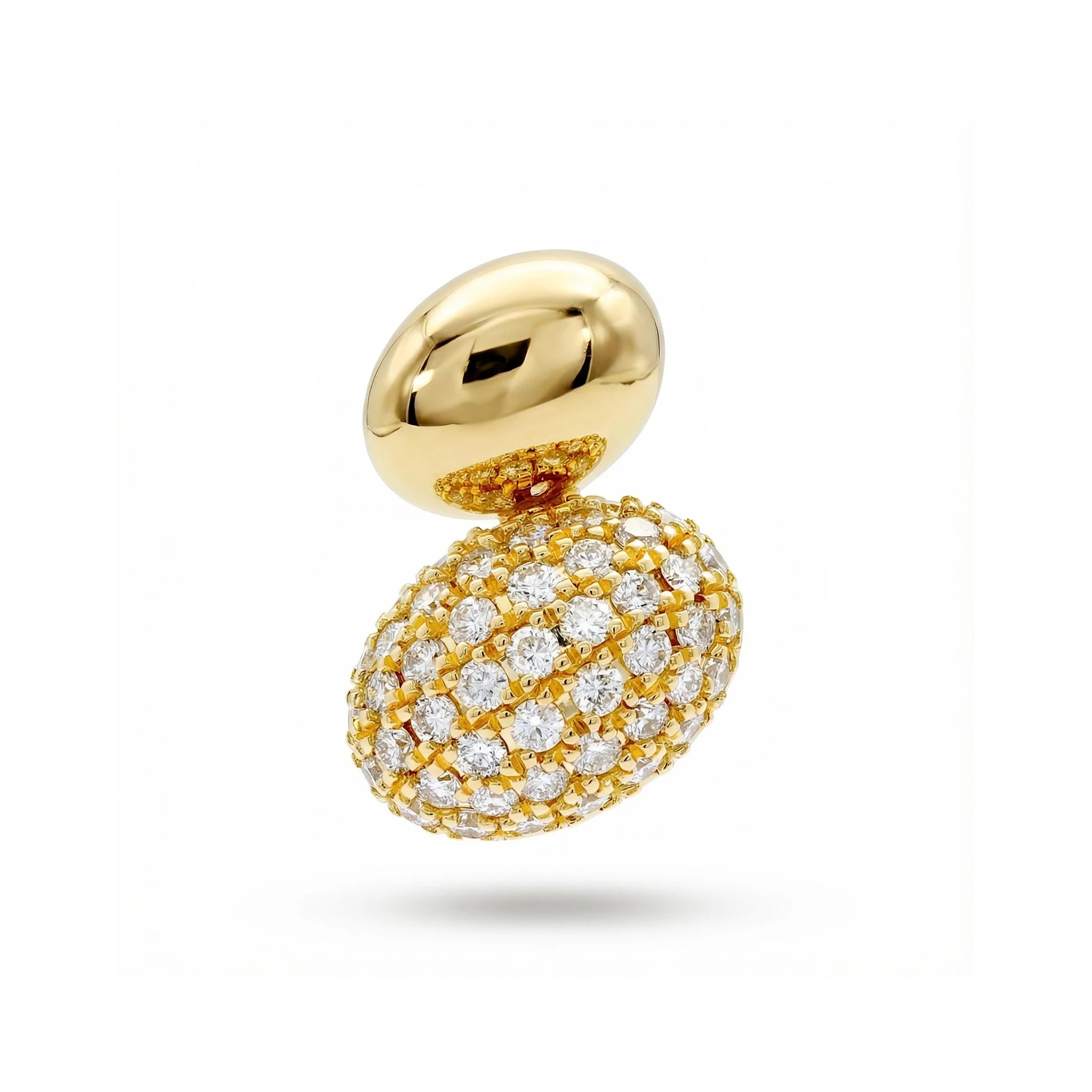 14K Yellow Gold Double Bead Diamond Pendant