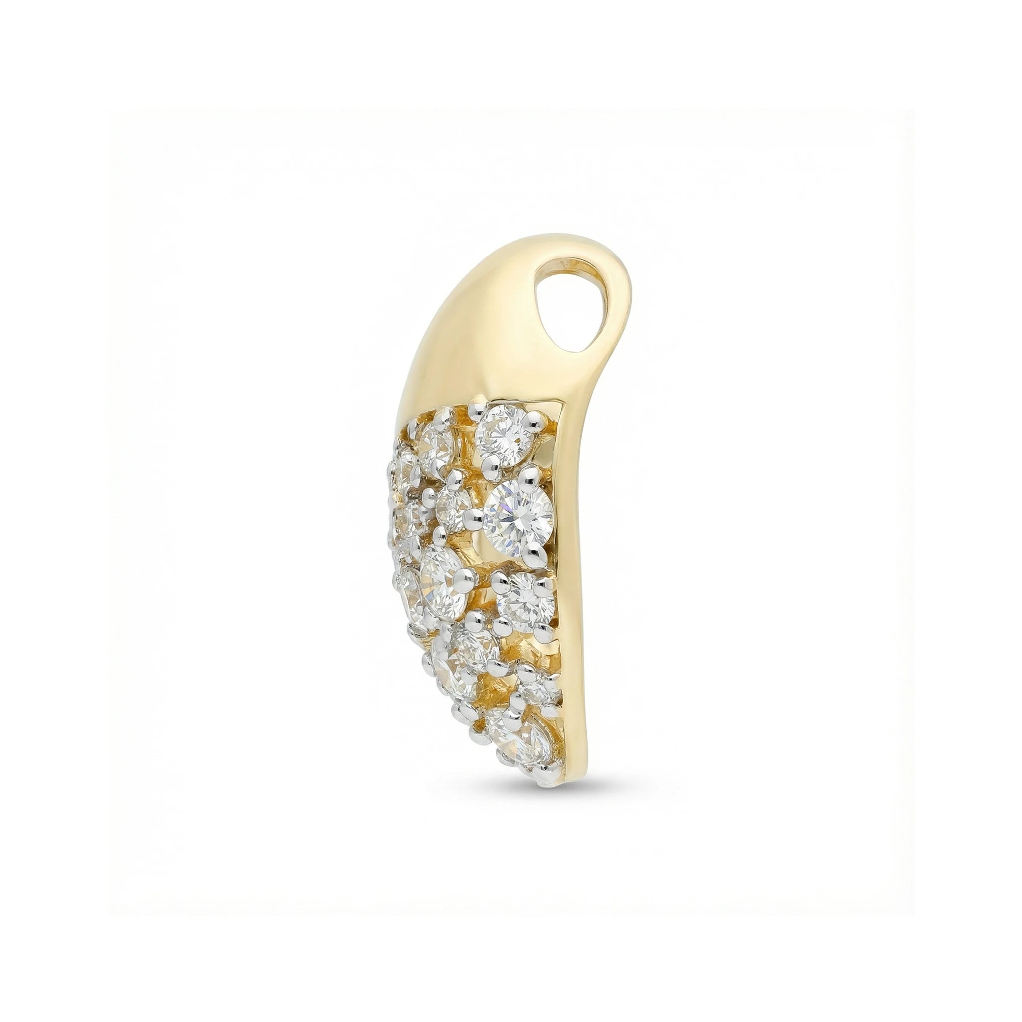 14K Yellow and White Gold Bead Diamond Pendant