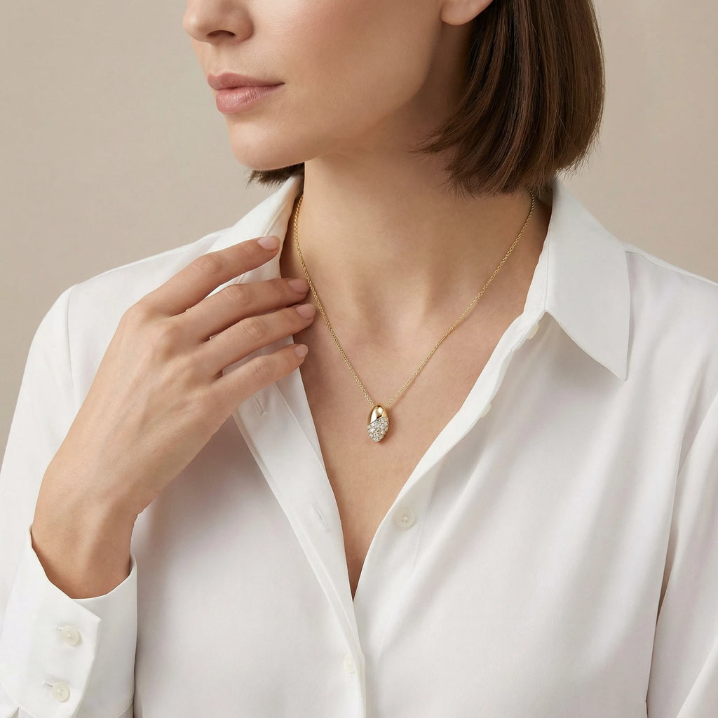 14K Yellow and White Gold Olives Diamond Pendant