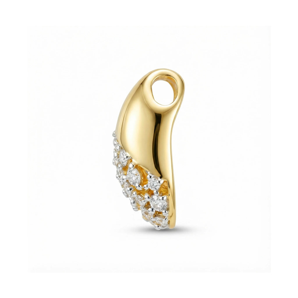 14K Yellow and White Gold Teardrop Diamond Pendant