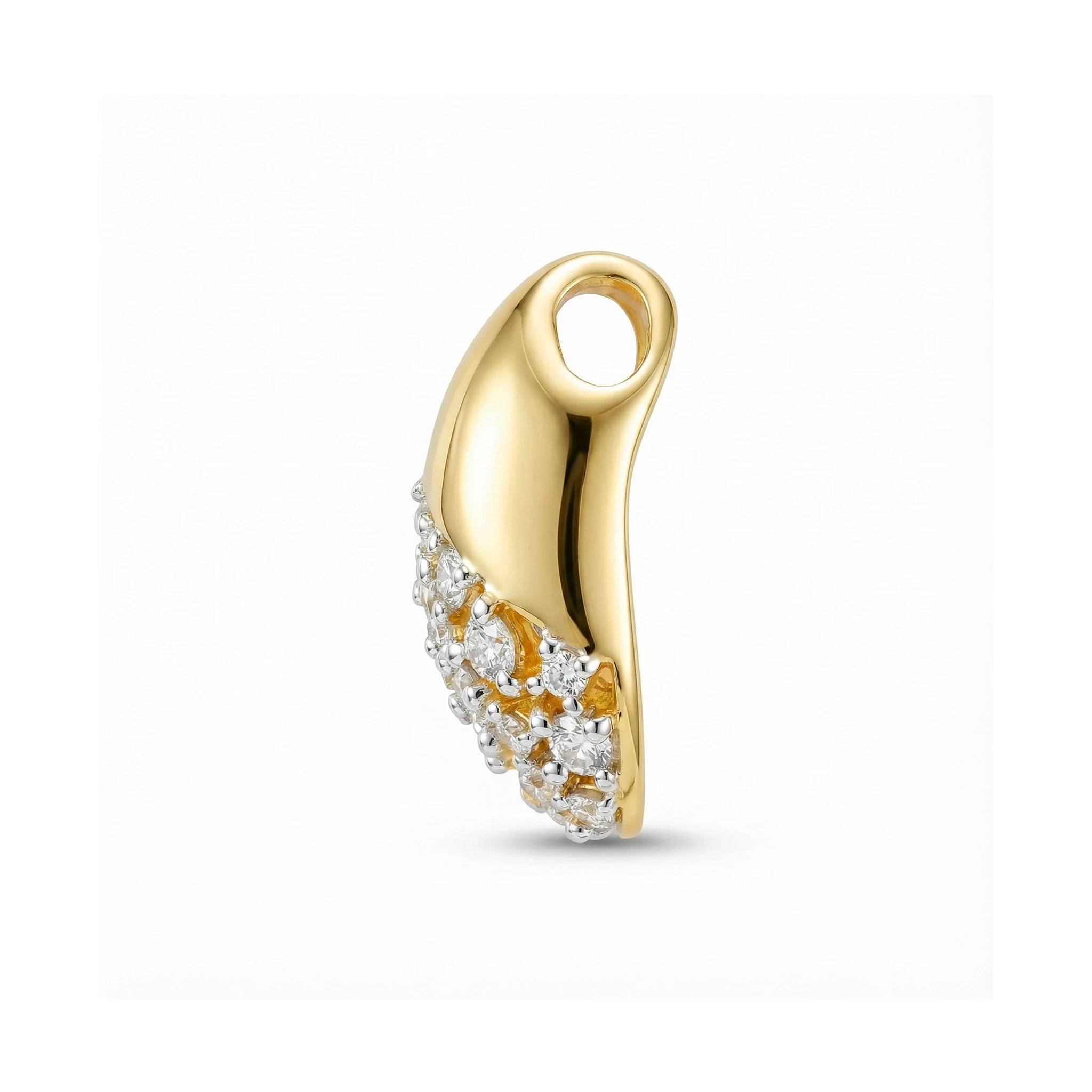 14K Yellow and White Gold Teardrop Diamond Pendant