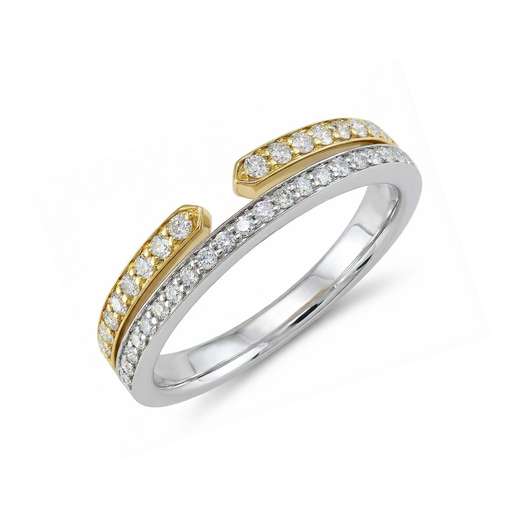 18K White Yellow Gold Diamond Wedding Band