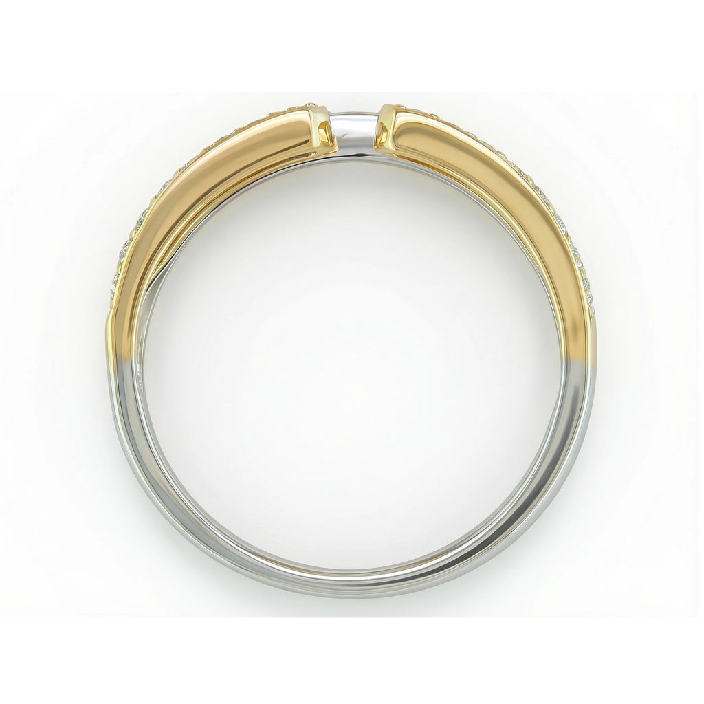 18K White Yellow Gold Diamond Wedding Band