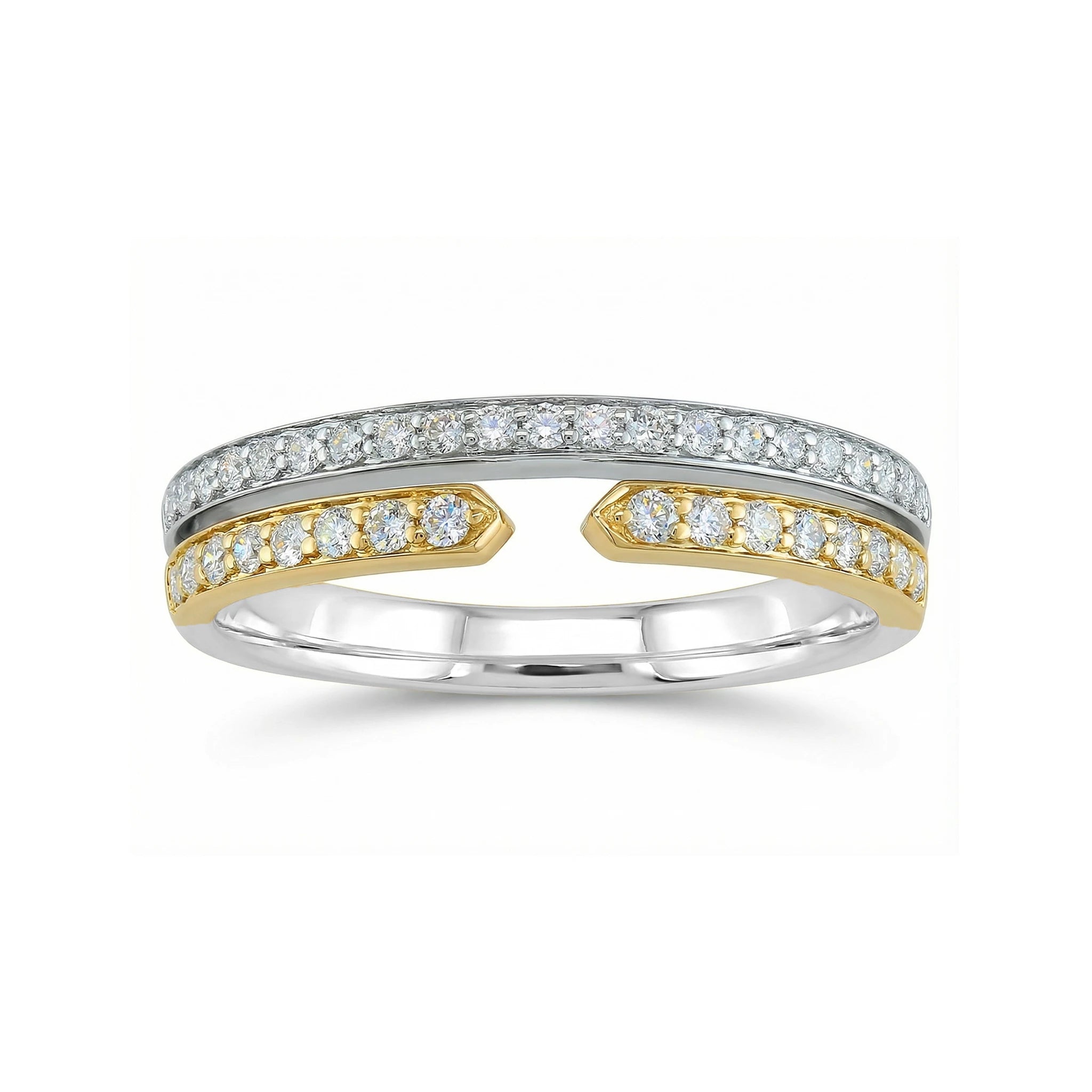 18K White Yellow Gold Diamond Wedding Band